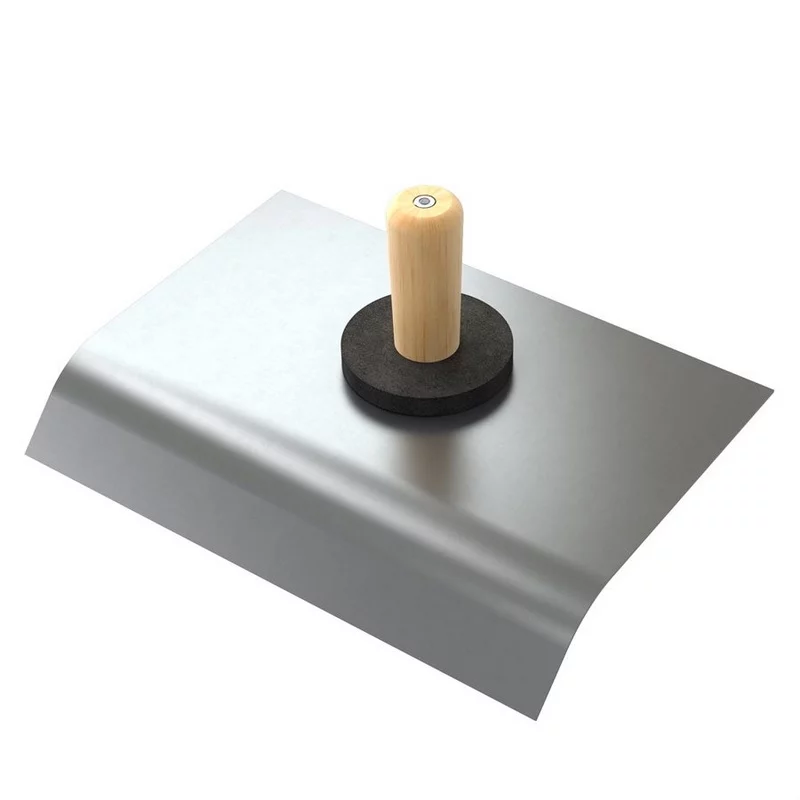 (Price/Each)Bon Tool 13-401 Curved Top Hawk - Stainless Steel With Wood Handle