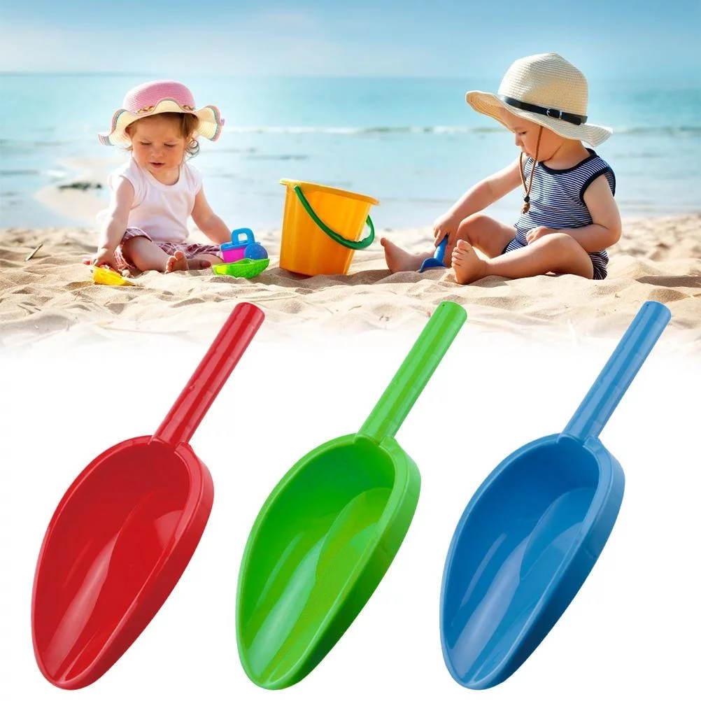 Random Color Beach Shovels 14 Inch Digging Sand Beach Shovels for Kids Plastic Scoop Shovel Toys with Handle