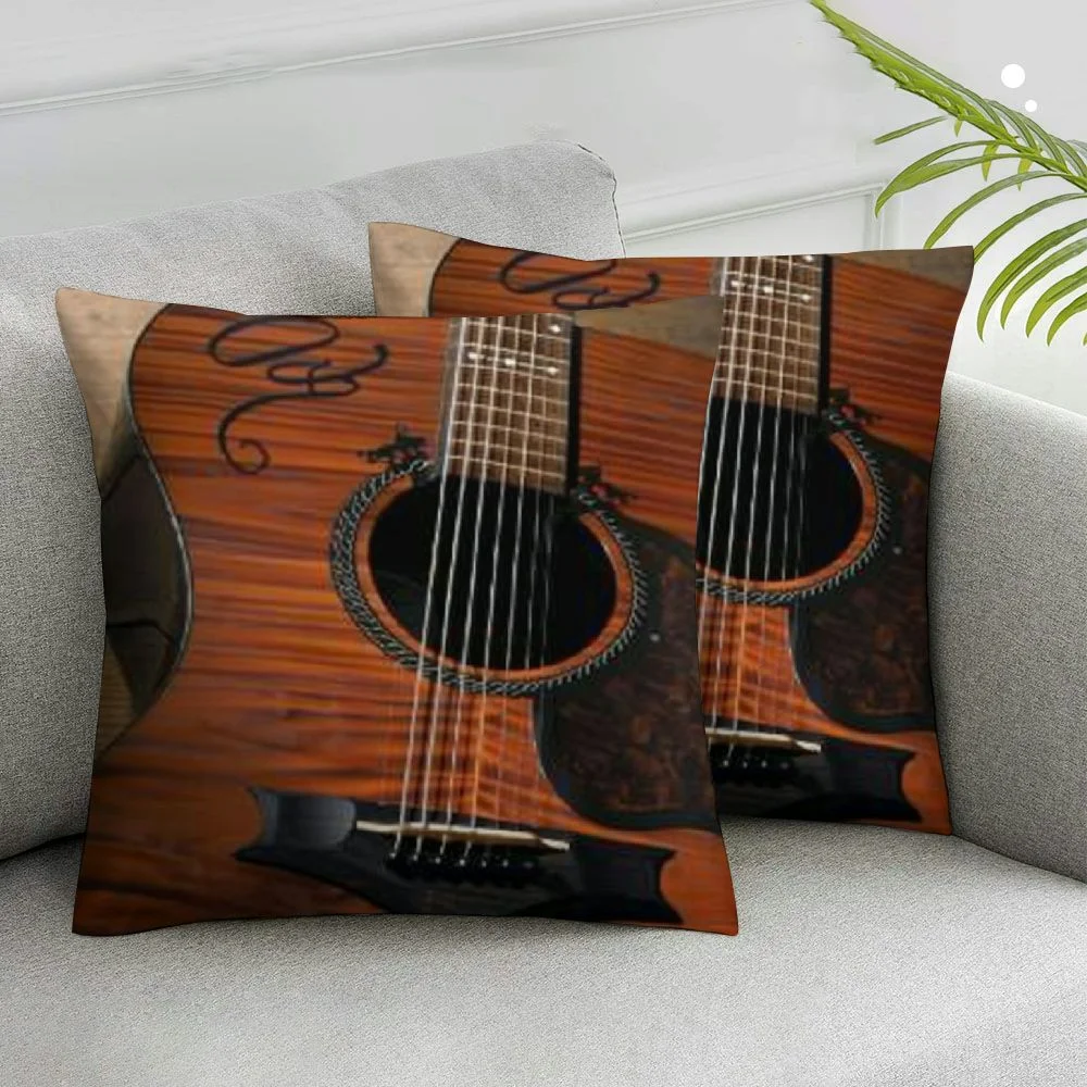 Nawypu  Throw Pillow Covers Guitar Music Speaks Messenger Electric Musician Where Words Fail Spruce Top Acoustic Decorative Pillow Cases Home Decor Square 2pcs Pillowcases White