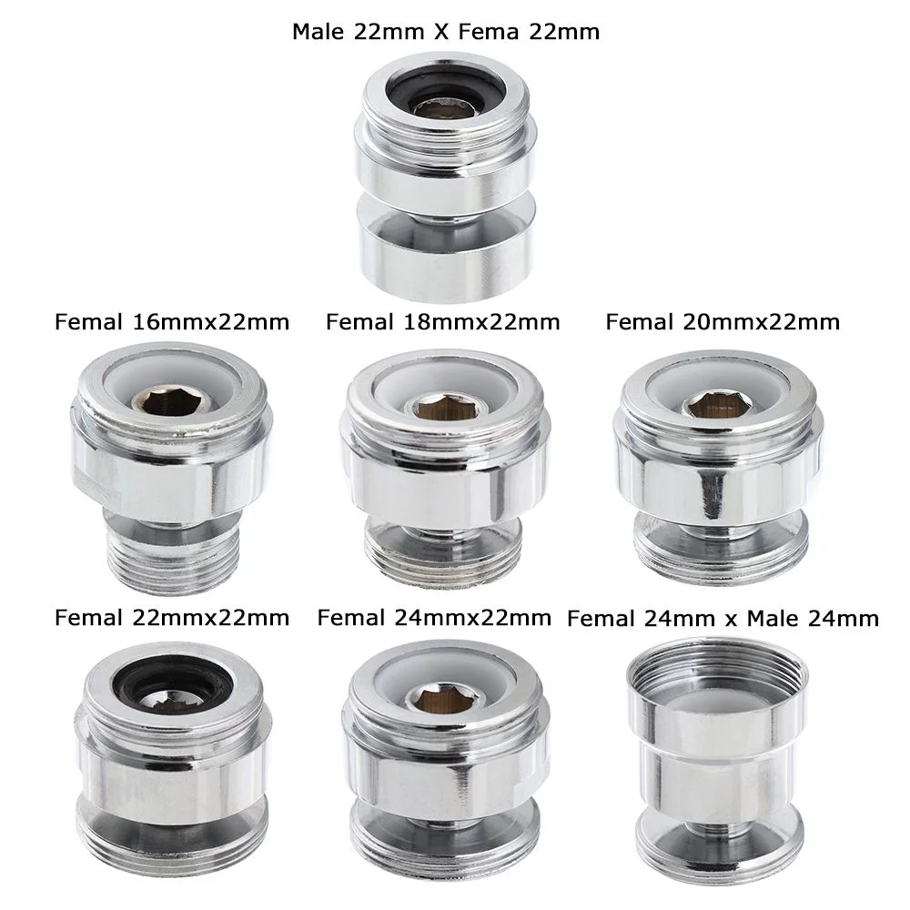 Connect Garden Hose Stainless Steel Kitchen Faucet Fittings Swivel Aerator Adapter Faucet Adapter Tap Aerator Connector 360 Degree Adjustable FEMAL 22MMX22MM
