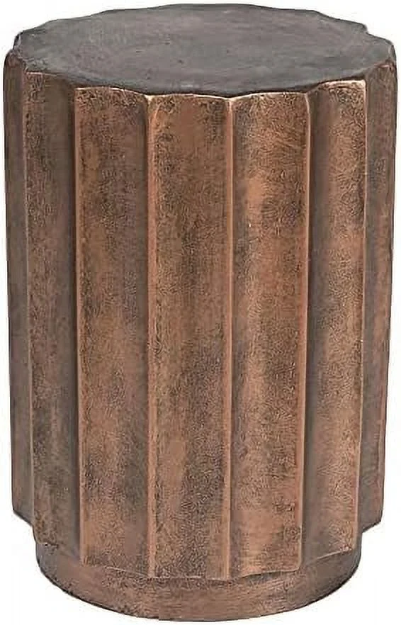 ASDRFYU LuxenHome Outdoor   18 Inch Cement End Tables for Patio  Garden Small Accent Decorative Stool  Tree Stump Stool Plant Stand Drum Table Indoor and