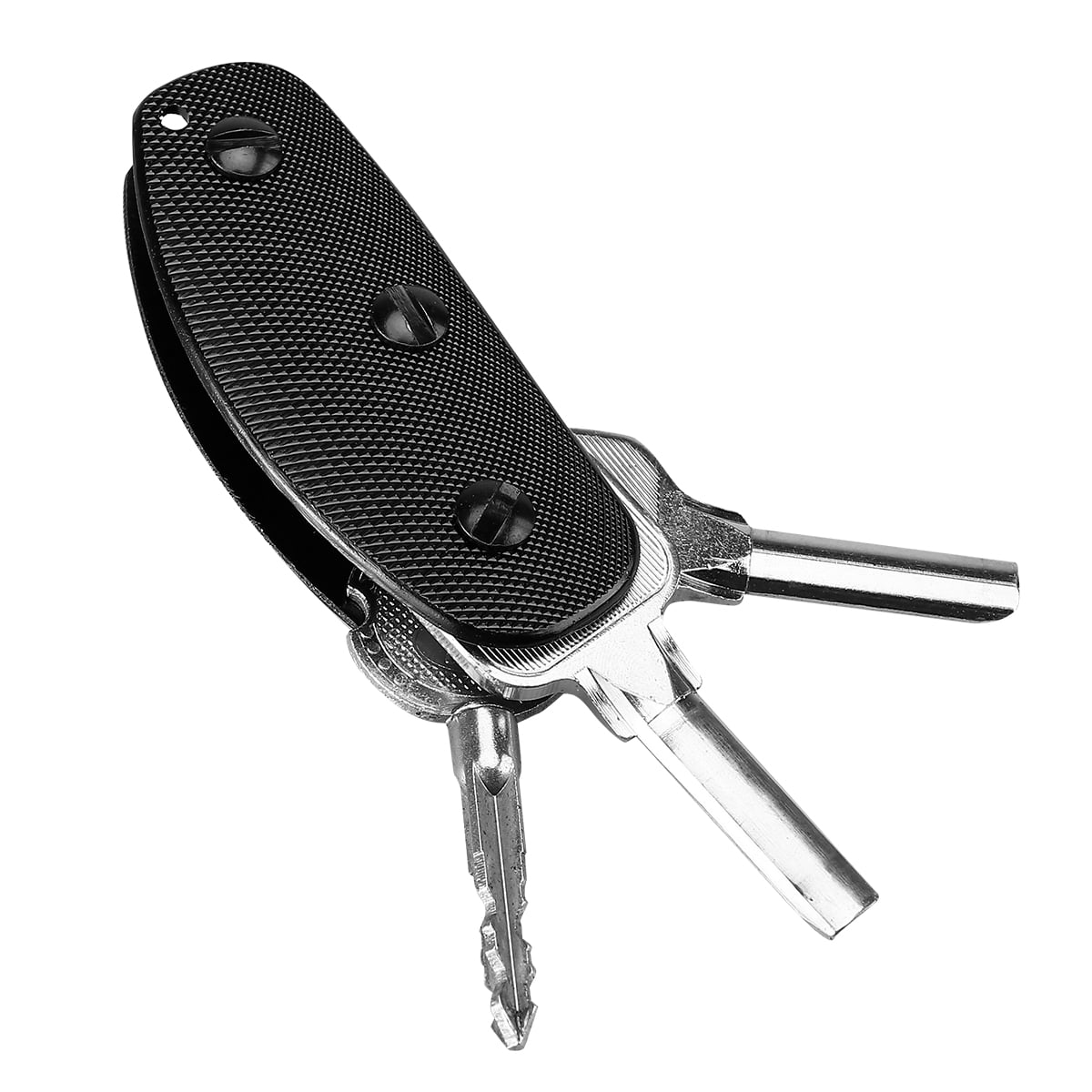 Aluminum Key Holder Clip Folder Outdoor Pocket Tool (Black)