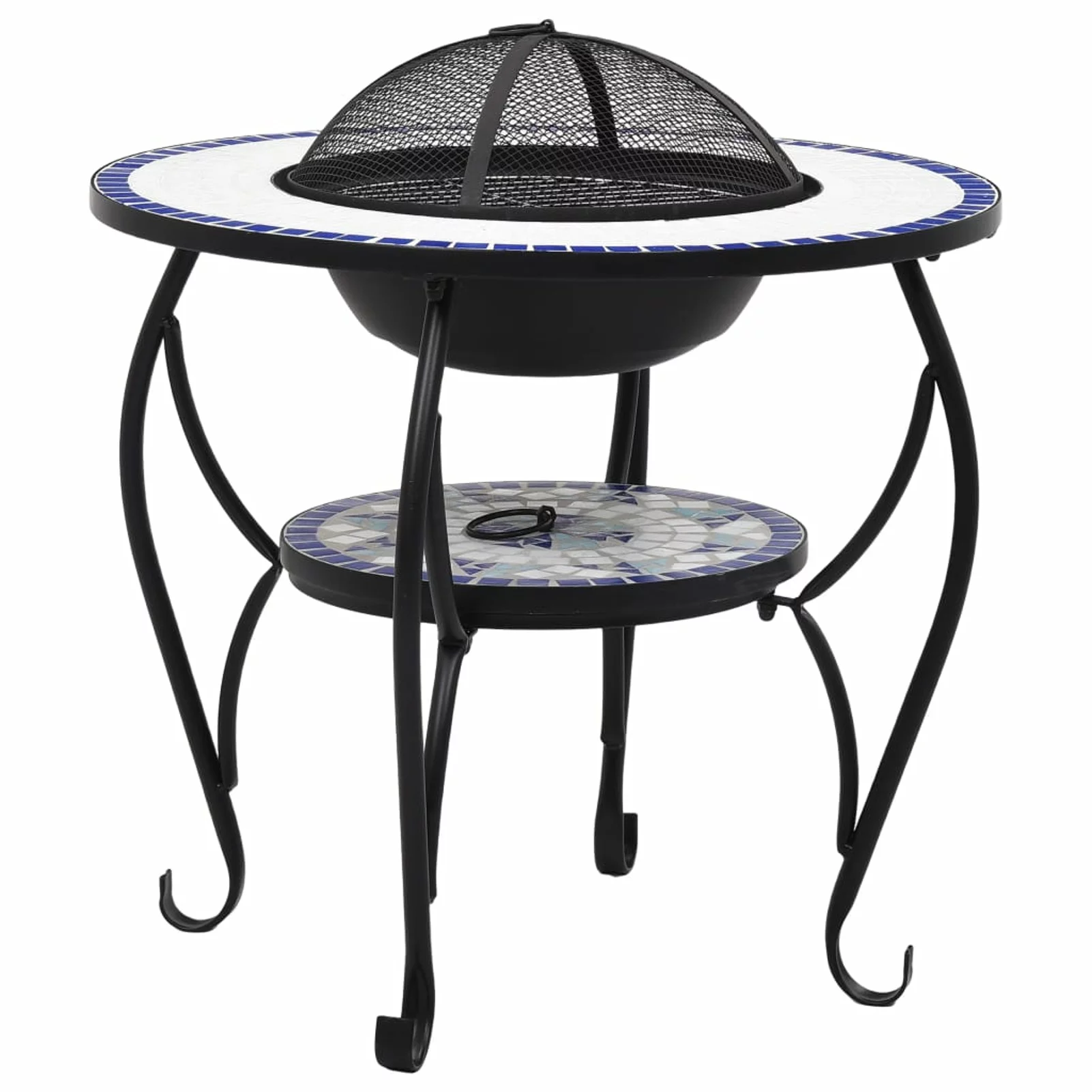 Suzicca Fire Pit Table Blue and White 26.8
