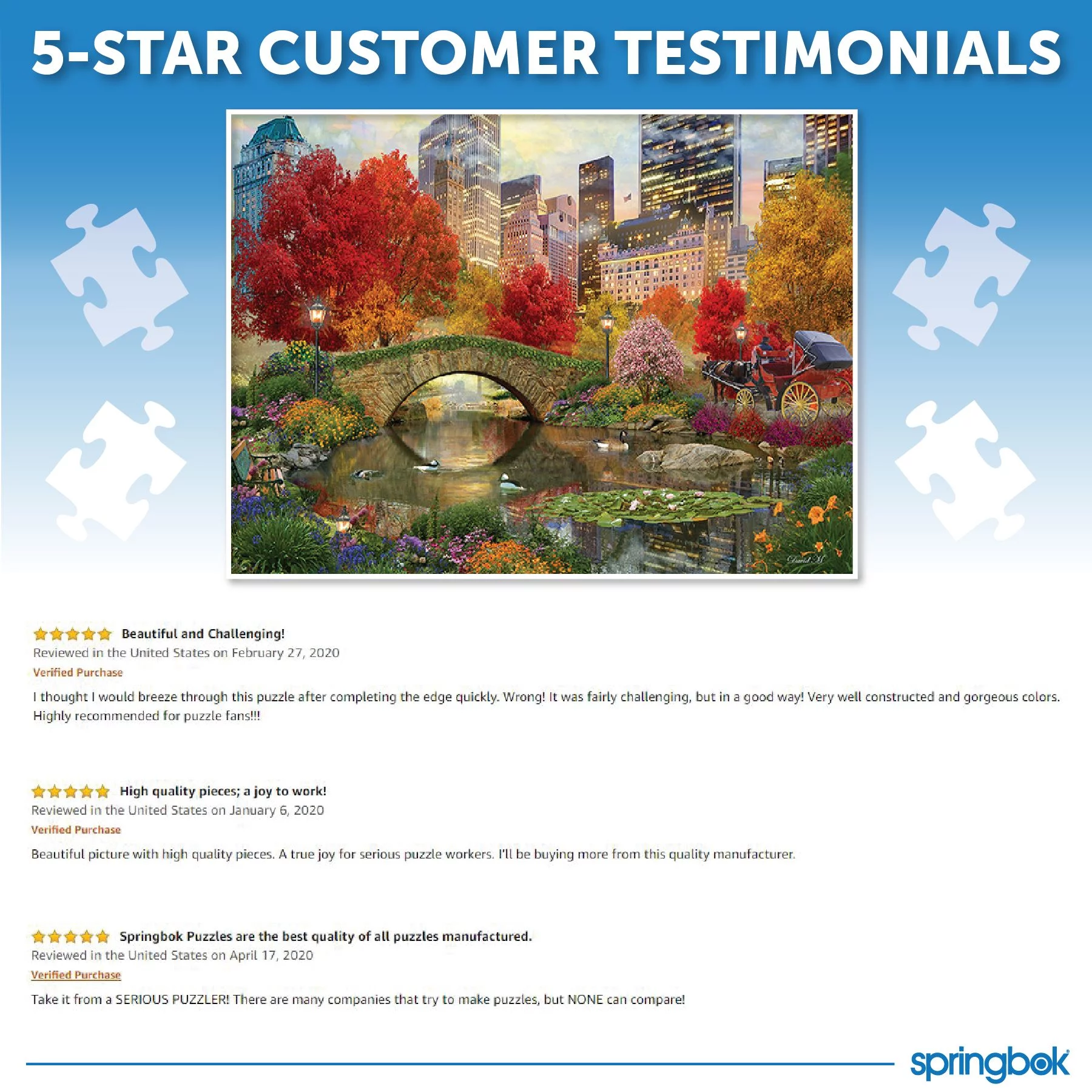 Springbok's 1000 Piece Jigsaw Puzzle Central Park Paradise - Made in USA