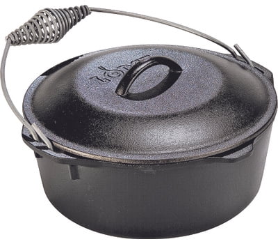 1pk Lodge L10DO3 Dutch Oven, 7 Qt Capacity, Cast Iron, Black, Spiral-Grip Handle