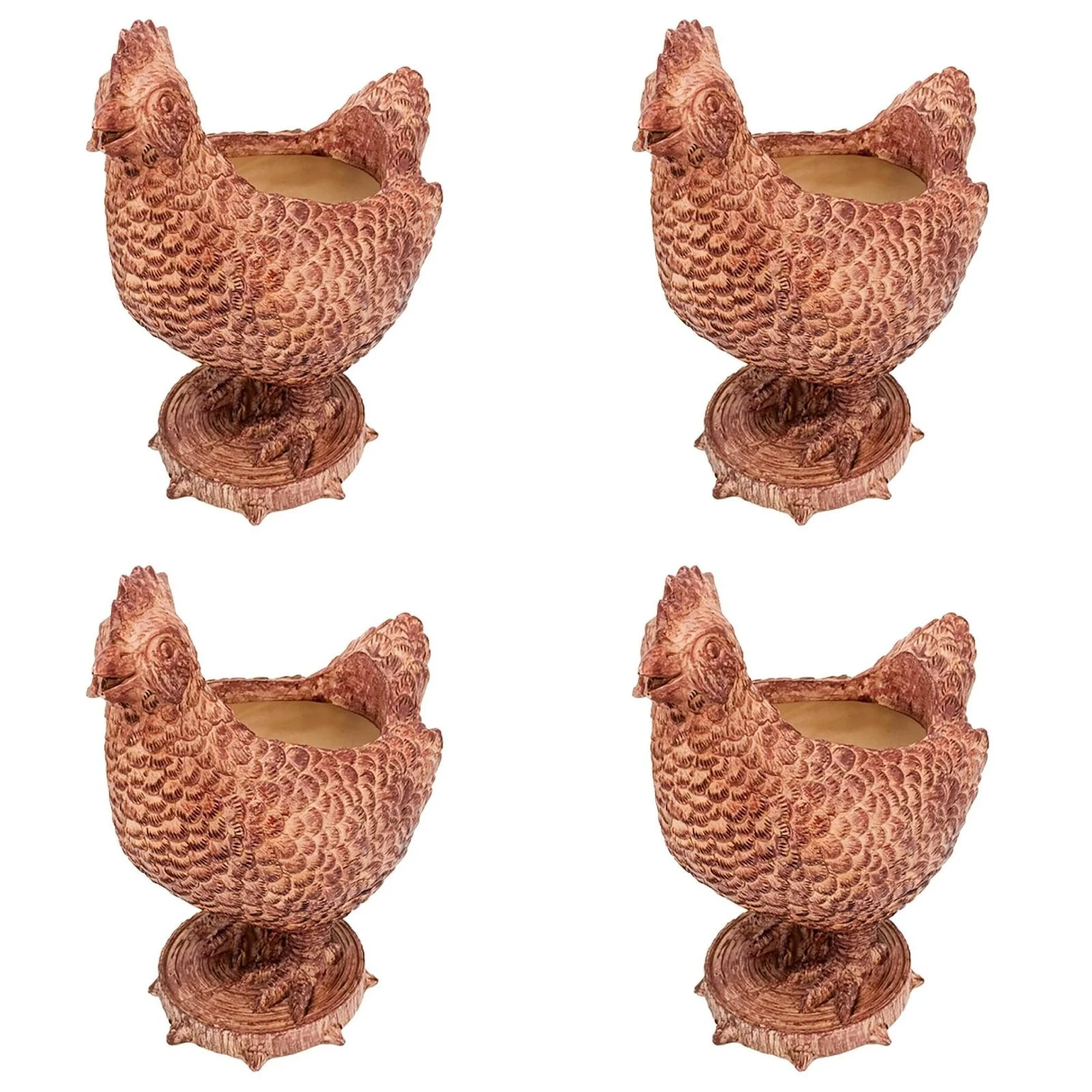 SIfdSeng Cute Animal Potted | Chicken Shaped Flower Pots | Rooster Stand Party Accessories Resin Succulent Pots for Indoor Outdoor Garden Patio *4Pcs