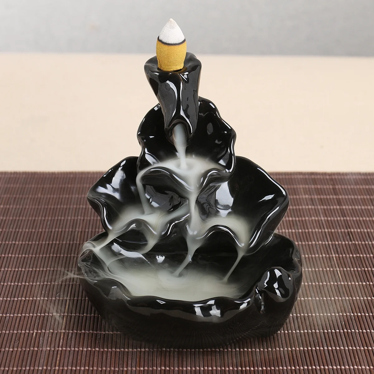 NUOLUX Incense Burner Holder Sandalwood Furnace Ceramic Censer Tower Waterfall Backflow Cone Fountain