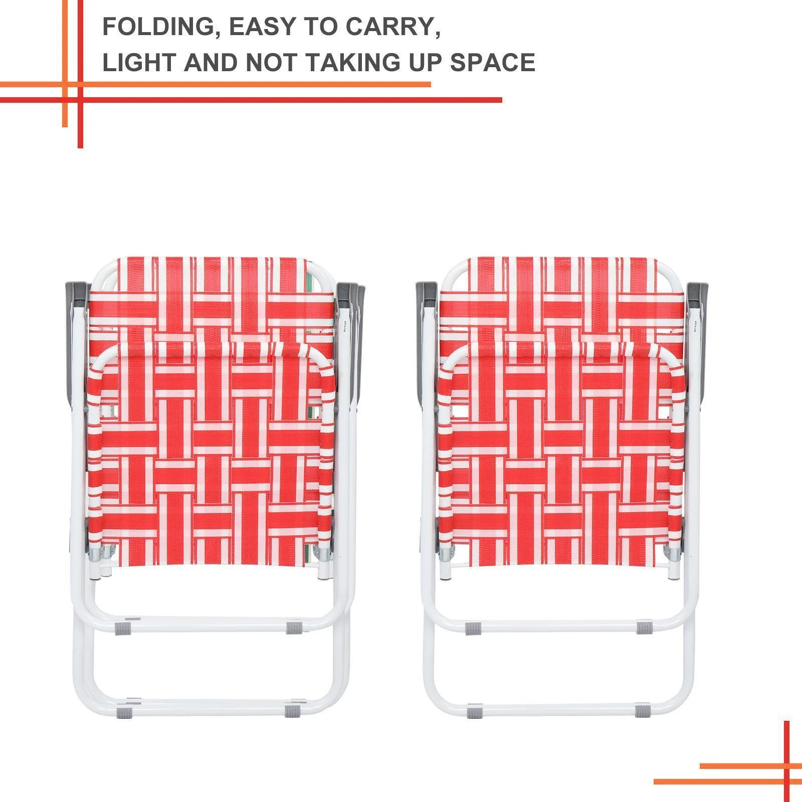 2 Pack Folding Web Chair Beach Chair Lawn Patio Webbed Strap Winter On Sale