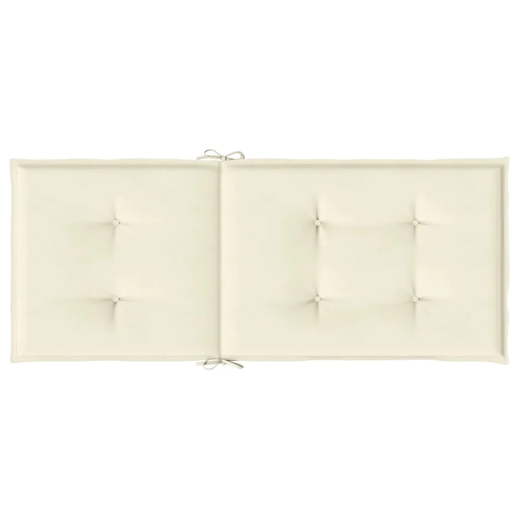 Garden Highback Chair Cushions 2 pcs Cream 47.2