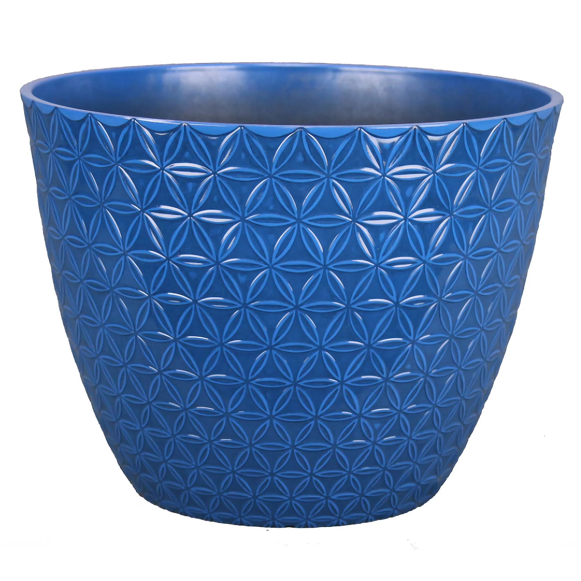 Better Homes & Gardens Fossano Blue Resin Planter, 15.9in x 15.9in x 12.1in