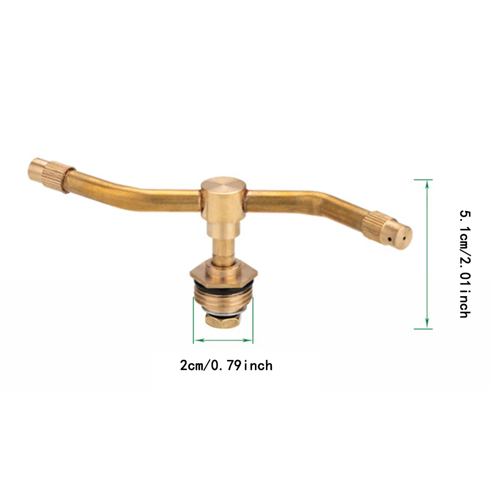 MVNSFEW Automatic Rotating Sprinkler Copper 2 Pronged 4 Prong Nozzle 4 Points Automatic Rotating Watering Device Garden Irrigation Water