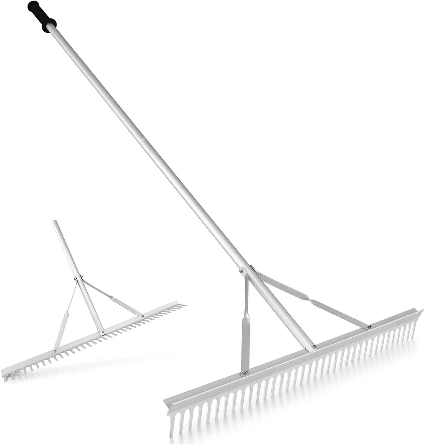 Landscape Rake 36 Inch, Aluminum Rake Head w/36 Tines and 68