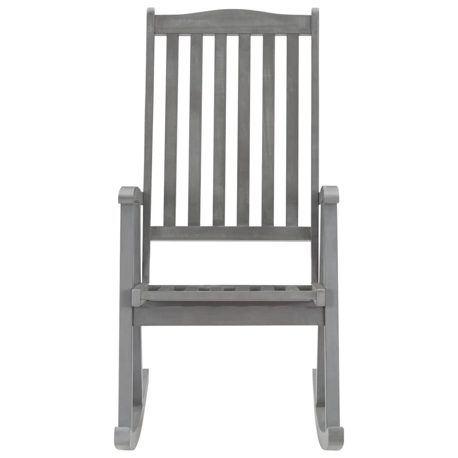 Andoer Rocking Chair with Cushions Gray Solid Acacia Wood