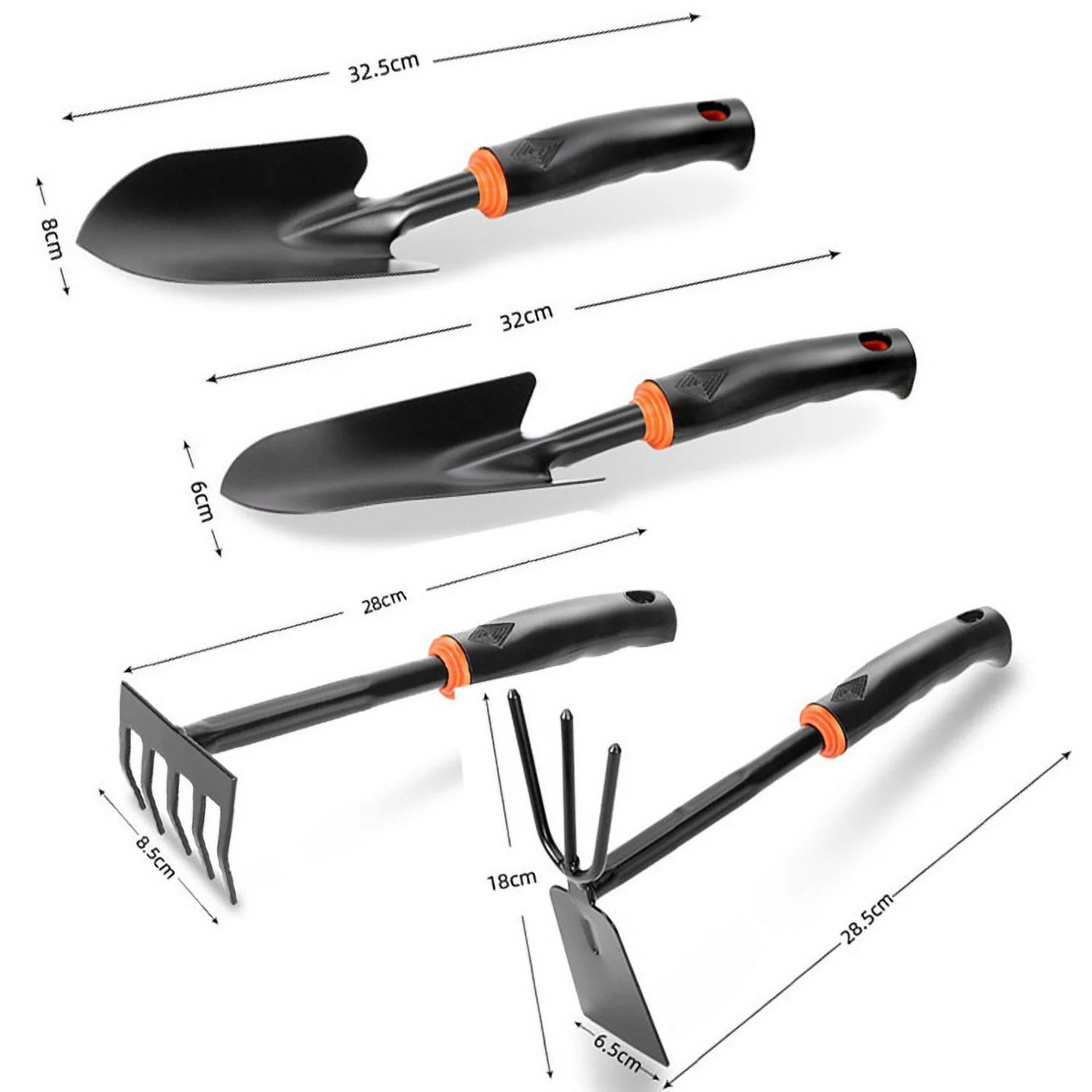 New Gardening Shovel Planting Tools Aluminum Alloy Flower Shovel Spade Shovel Digging Soil Loosening Vegetable Planting Tools Three-Piece Set Wear-Resistant