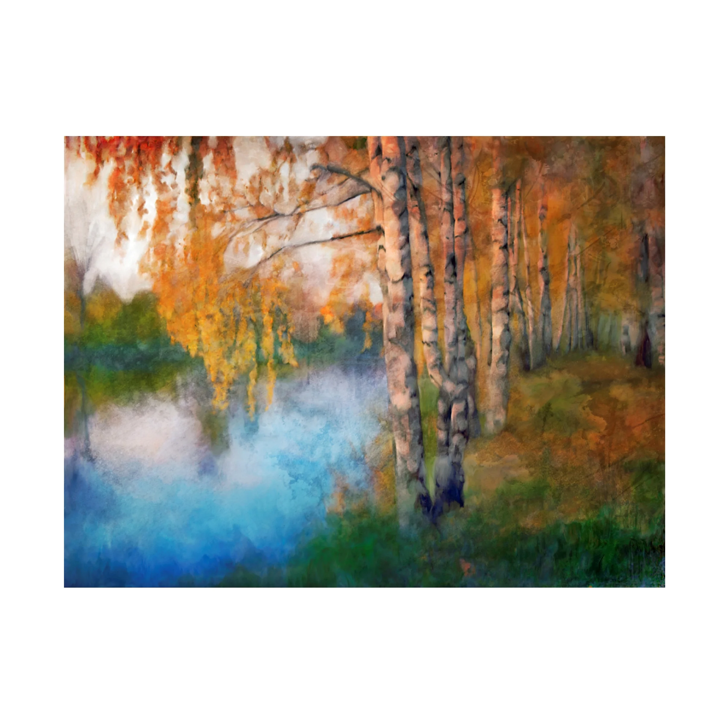 Katrina Jones 'Fall River Birch Landscape' Canvas Art