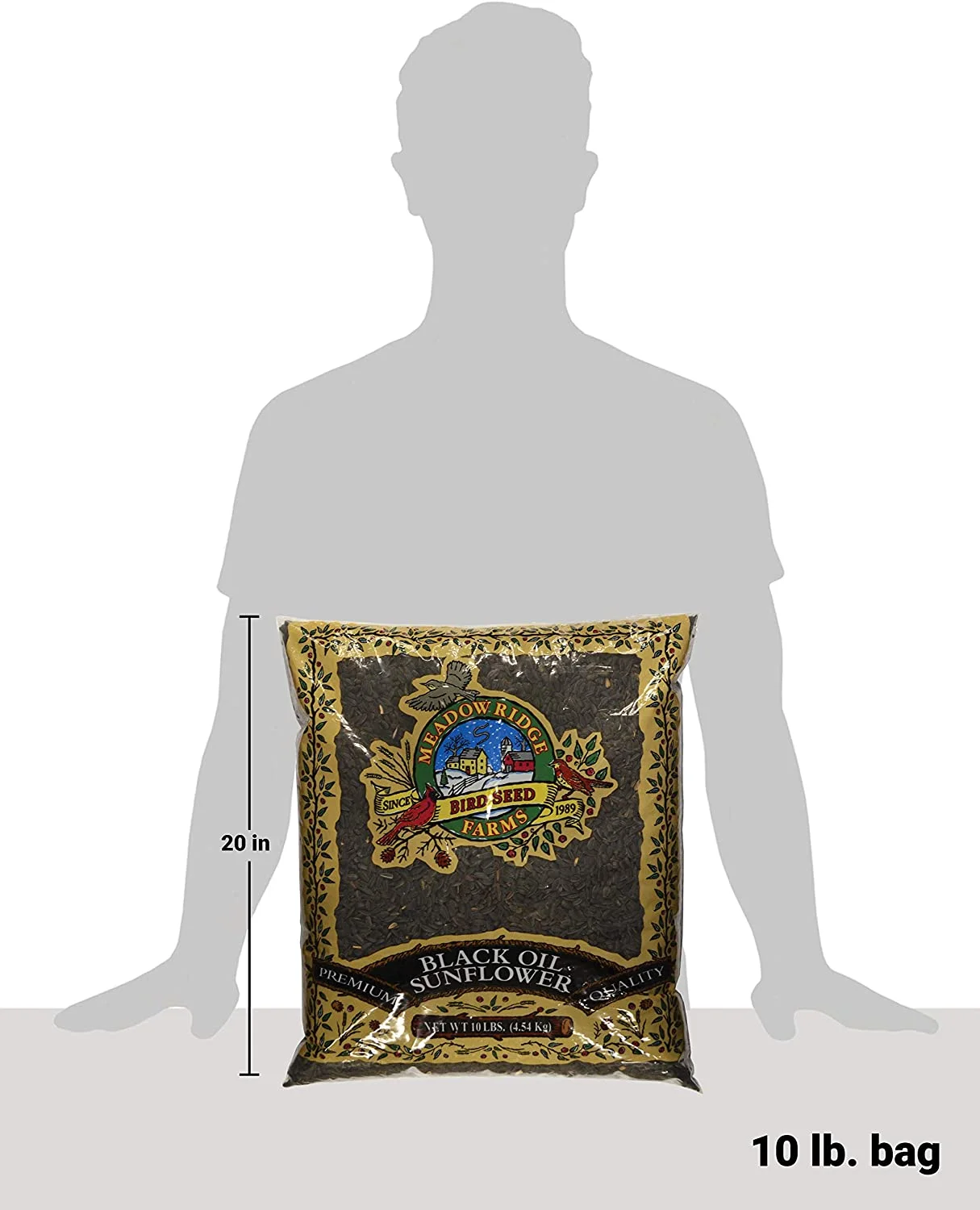 Meadow Ridge Farms B200010 Black Sunflower Wild Bird Food, 10 Lbs. - Quantity 1