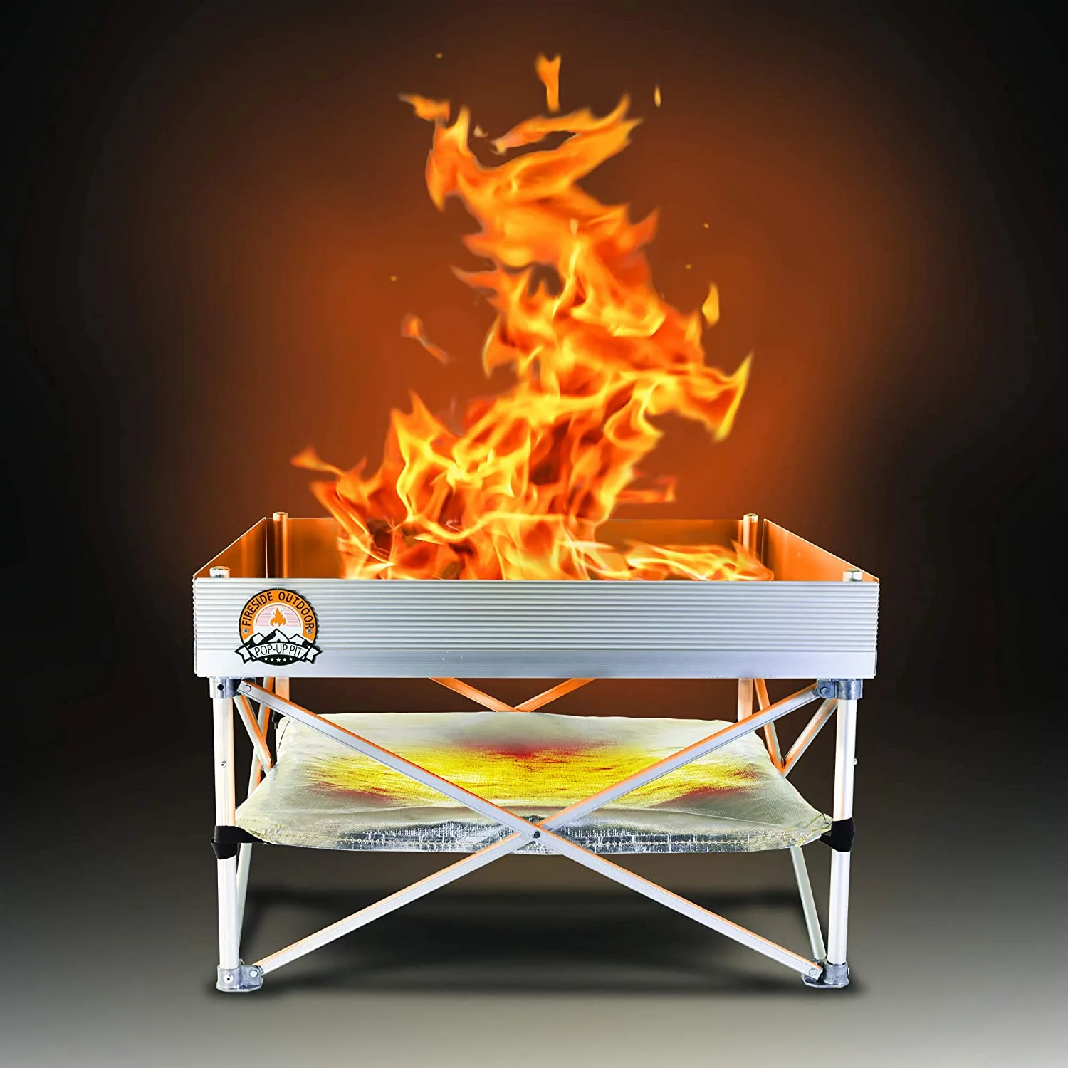 Fireside Outdoor Portable Pop-Up Fire Pit w/ Heat Shield