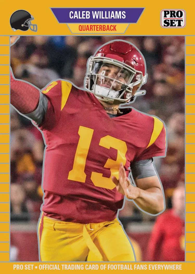 NFL 2023 Pro Set Metal /199 Limited Edition Gold Caleb Williams #6 (Pre-Rookie)