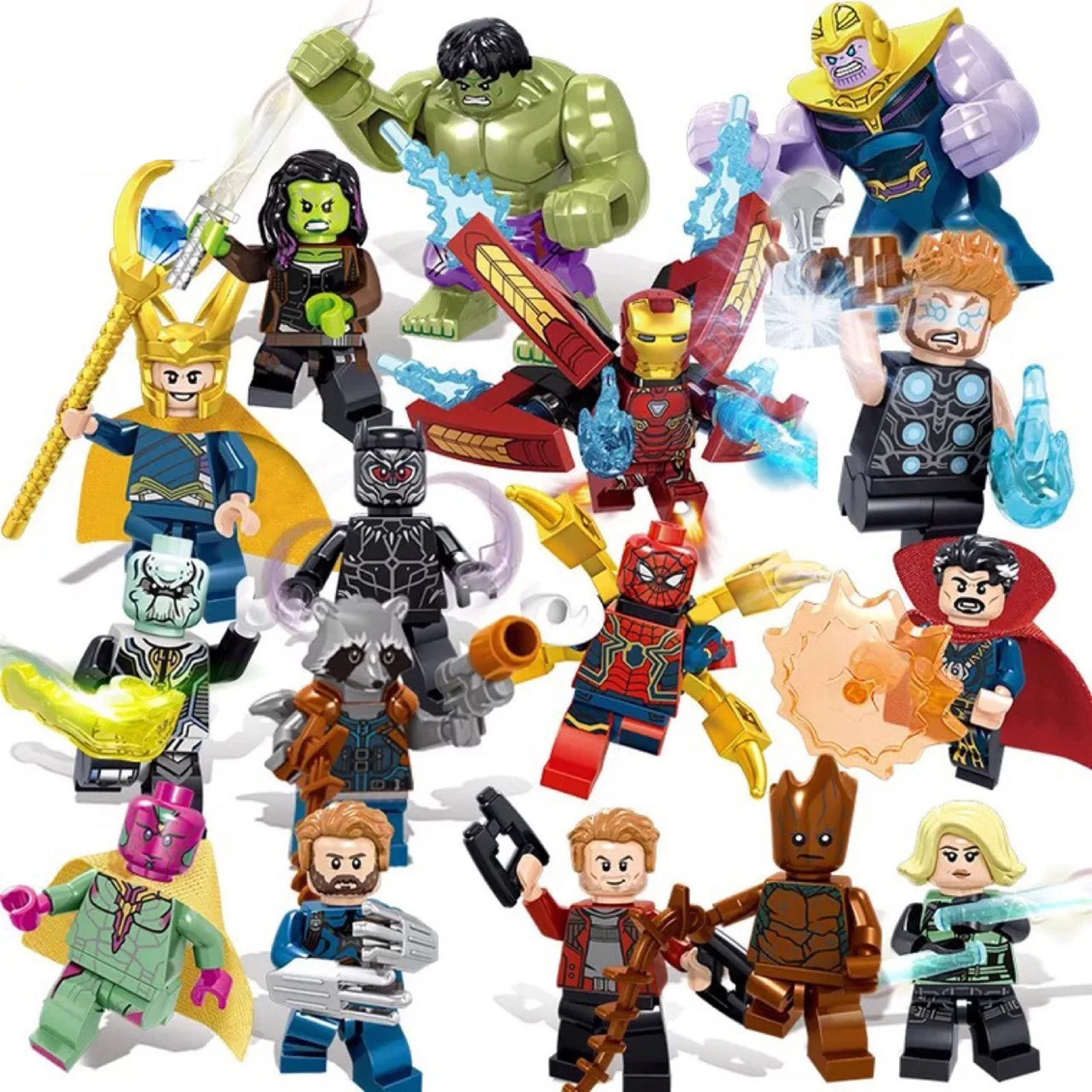 16Pcs Superheros Minifigures Birthday Cake Toppers Decorations Figures Army Toy Building Blocks Kit Playset Collectible Battle with Weapons Toys Pack,Figures Army Troopers Droids Set