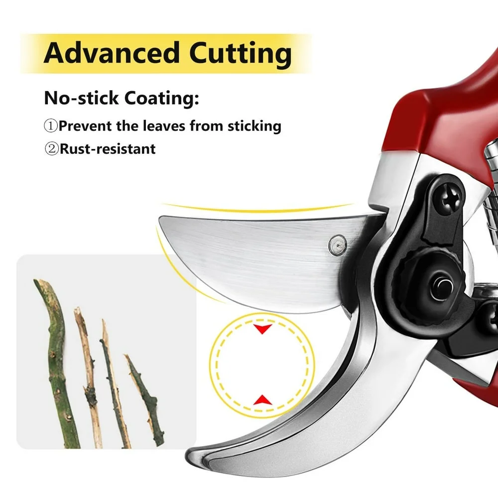 NEWCE   Bypass Pruners 8”  Professional Garden Pruning Shears   Pruners Garden Clippers Tree Trimmers Bypass Secateurs with SK-5 Steel Blade and Locking Mechanism for Branches Stems and F