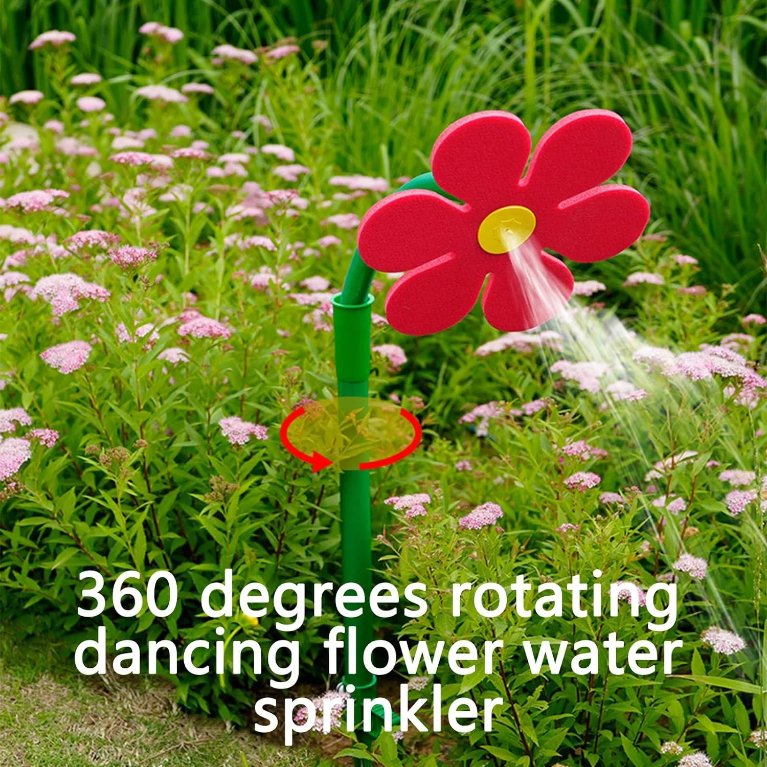 Crazy Dancing Flower Water Sprinkler, Funny Sun Flower Dancing Daisy Yard Lawn Sprinkler, Garden Dancing Crazy Sunflower Sprinkler Stake Watering Sprinkler Sprayer Irrigation Tool