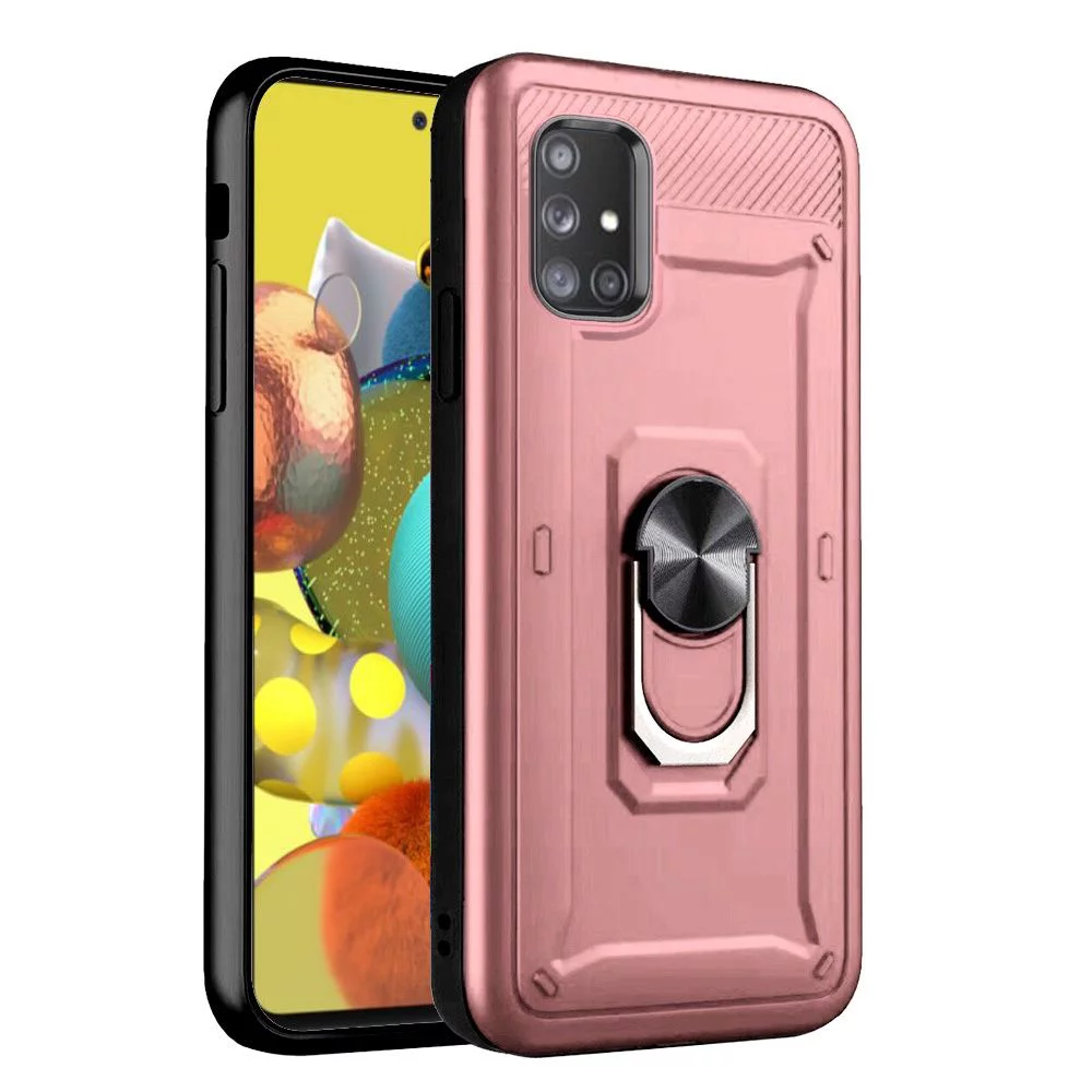 GSA Champion Case w/Magnetic Ring Stand for Samsung A51 5g & 4G- Rose Gold