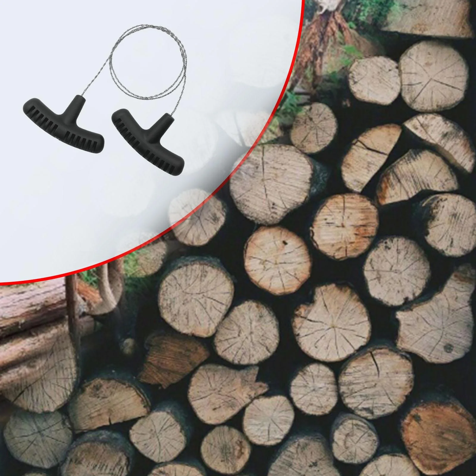 figatia 6xStainless Steel Wire Saw Manual Chain Saw for Backpacking Climbing Gardening Black