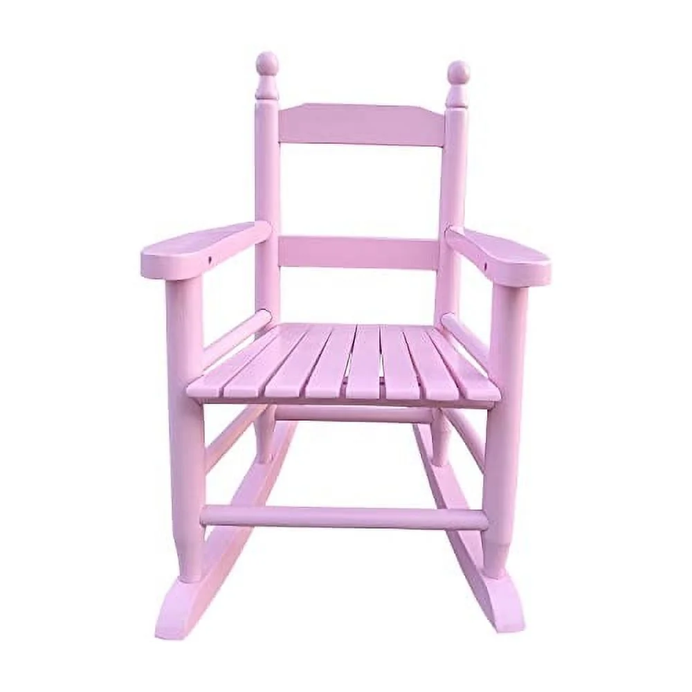 HomVent Kids Rocking Chair, Wooden Rocking Chair Indoor Outdoor Child's Porch Rocker Rocking Chair for Garden, Lawn, Balcony, Backyard (Pink)