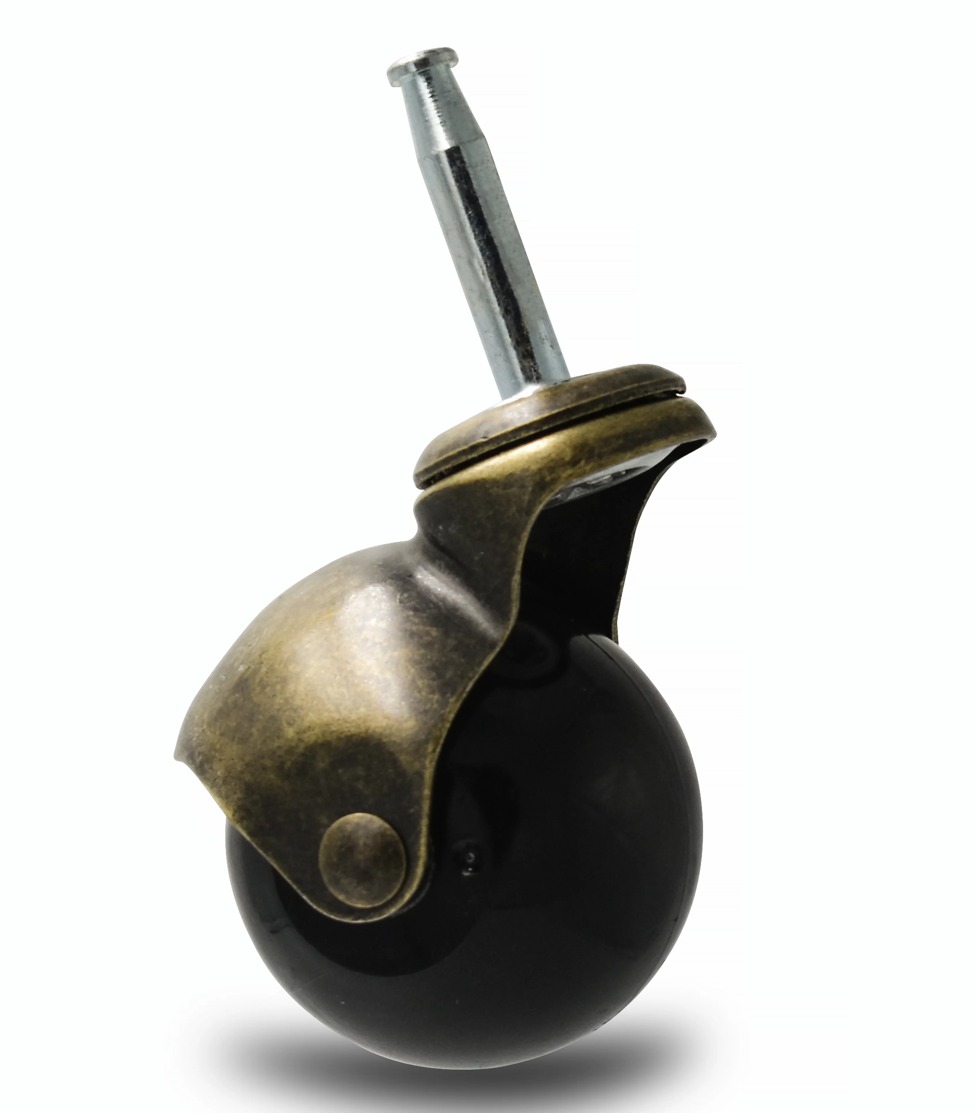 4-Pack 2-inch Antique Gold Poly Wheel Ball Caster with Wood Stem & Socket