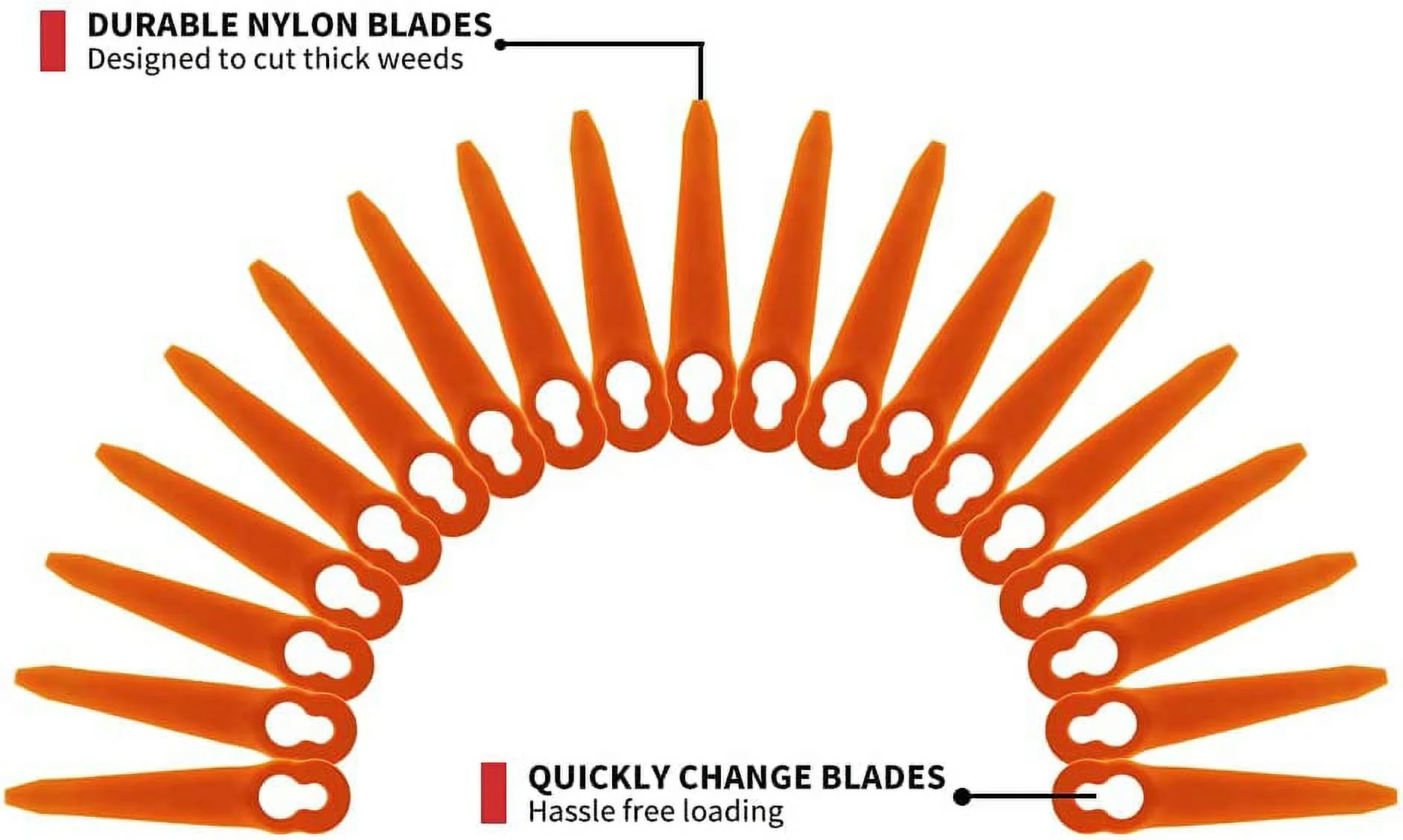 FourShow 100Pcs Plastic Replacement Blades Compatible with STIHL Polycut 2-2 Polycut 3-2 Grass Trimmer FSA 45 FSA 57 FSE 52,Sun Joe 24V-GT10, Redback Swift 40V