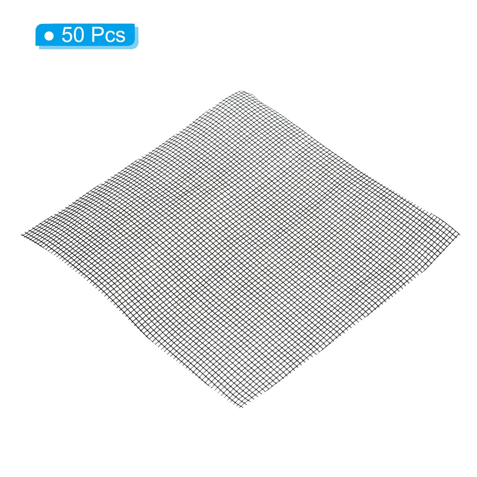 Uxcell Flower Pot Hole Mesh Pad, 4 x 4 Inch Square Drainage Hole Screen Bottom Grid Mat, Black 50 Pack