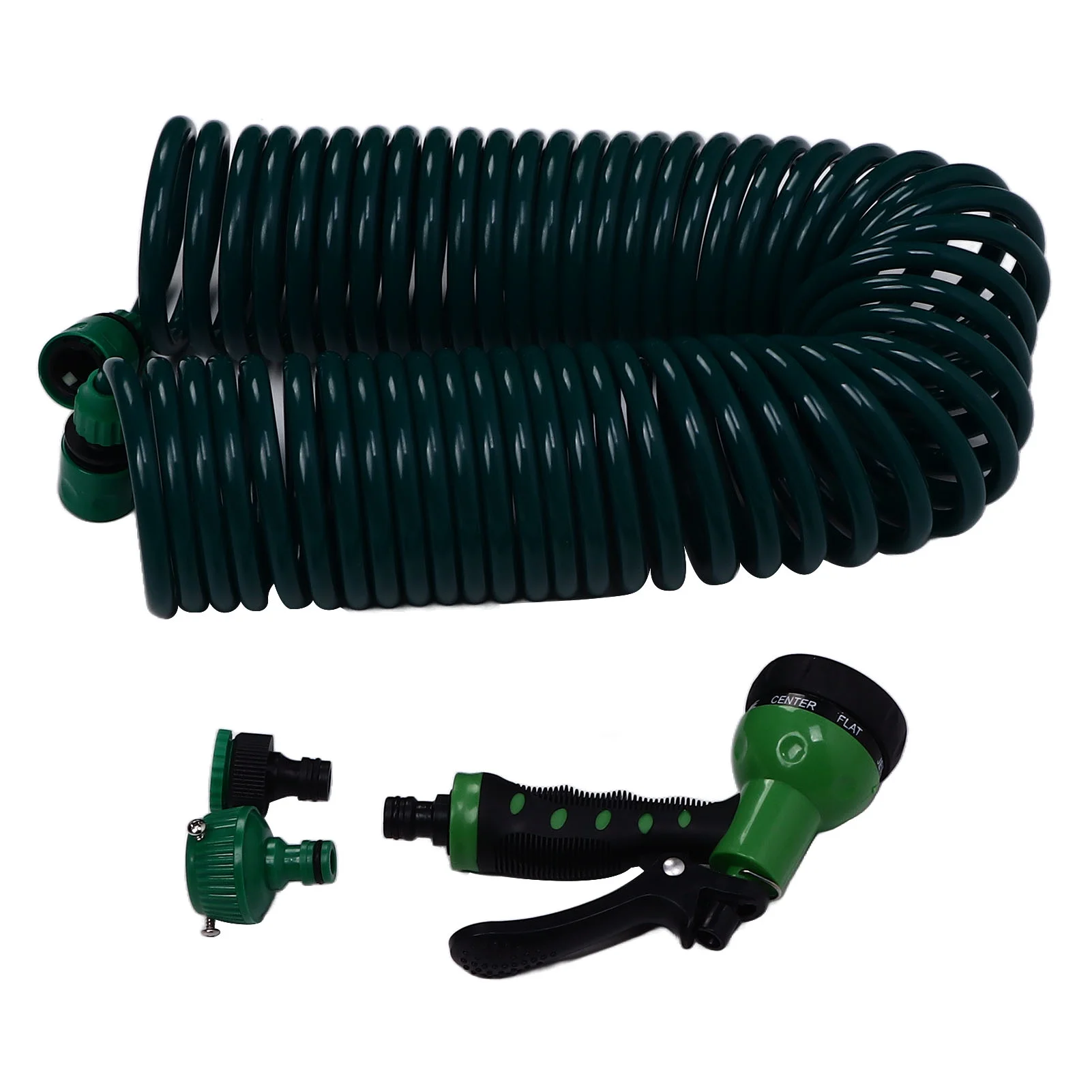 Goldmeet Coil Garden Water Hose 15m/49.2ft EVA 7 Modes Garden Telescopic Spring Tube for Watering Plants Gardens Lawns