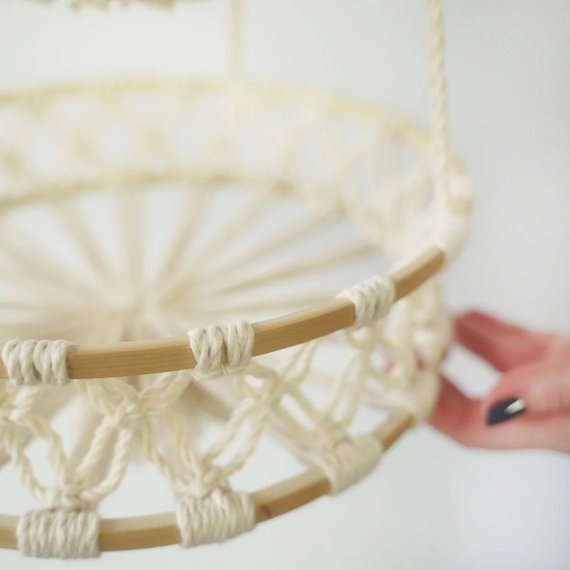 3 Tier Woven Macramé Hanging Fruit Basket Birdie Designs