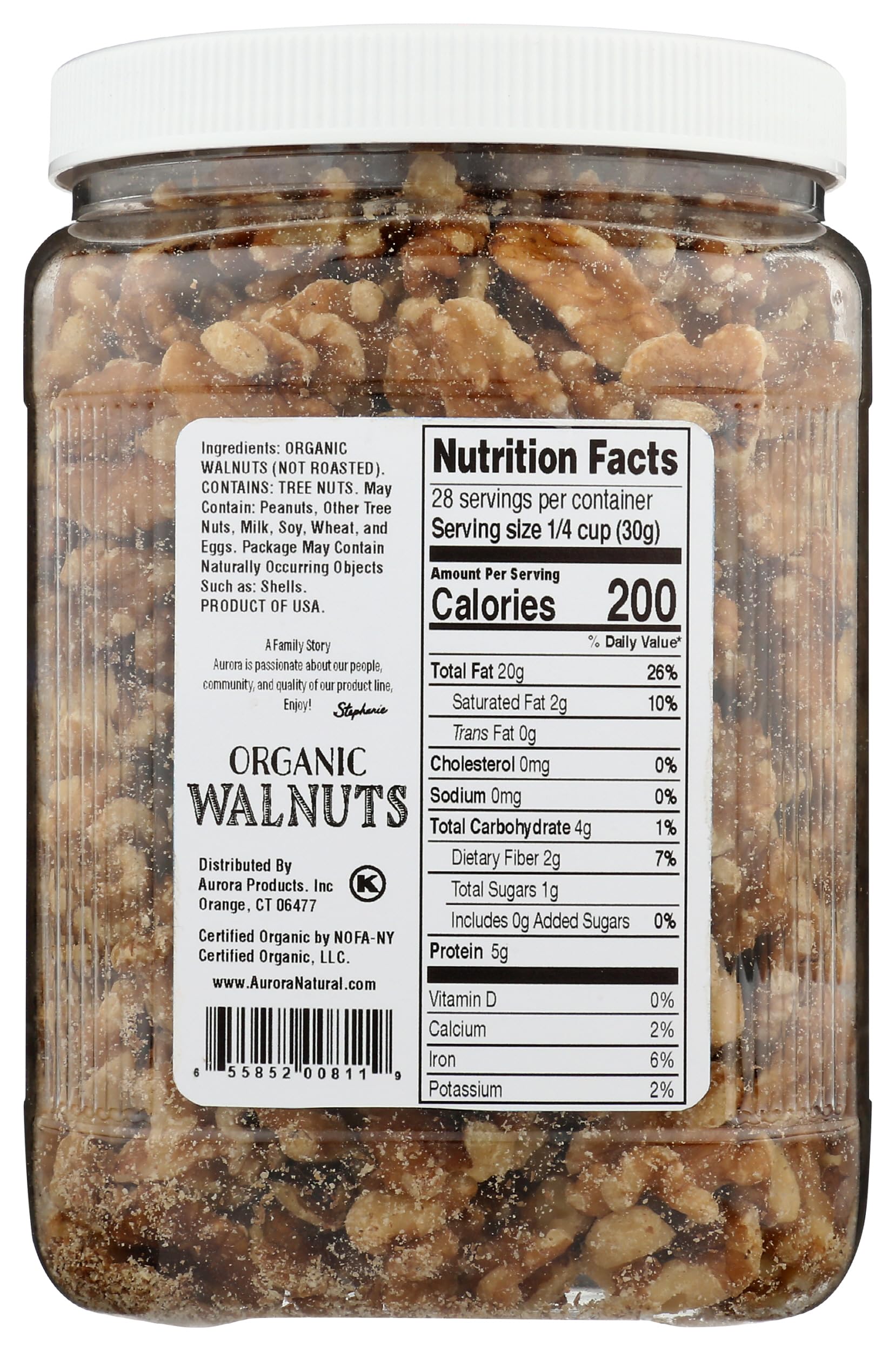 Aurora Products Organic Walnuts, 30 OZ