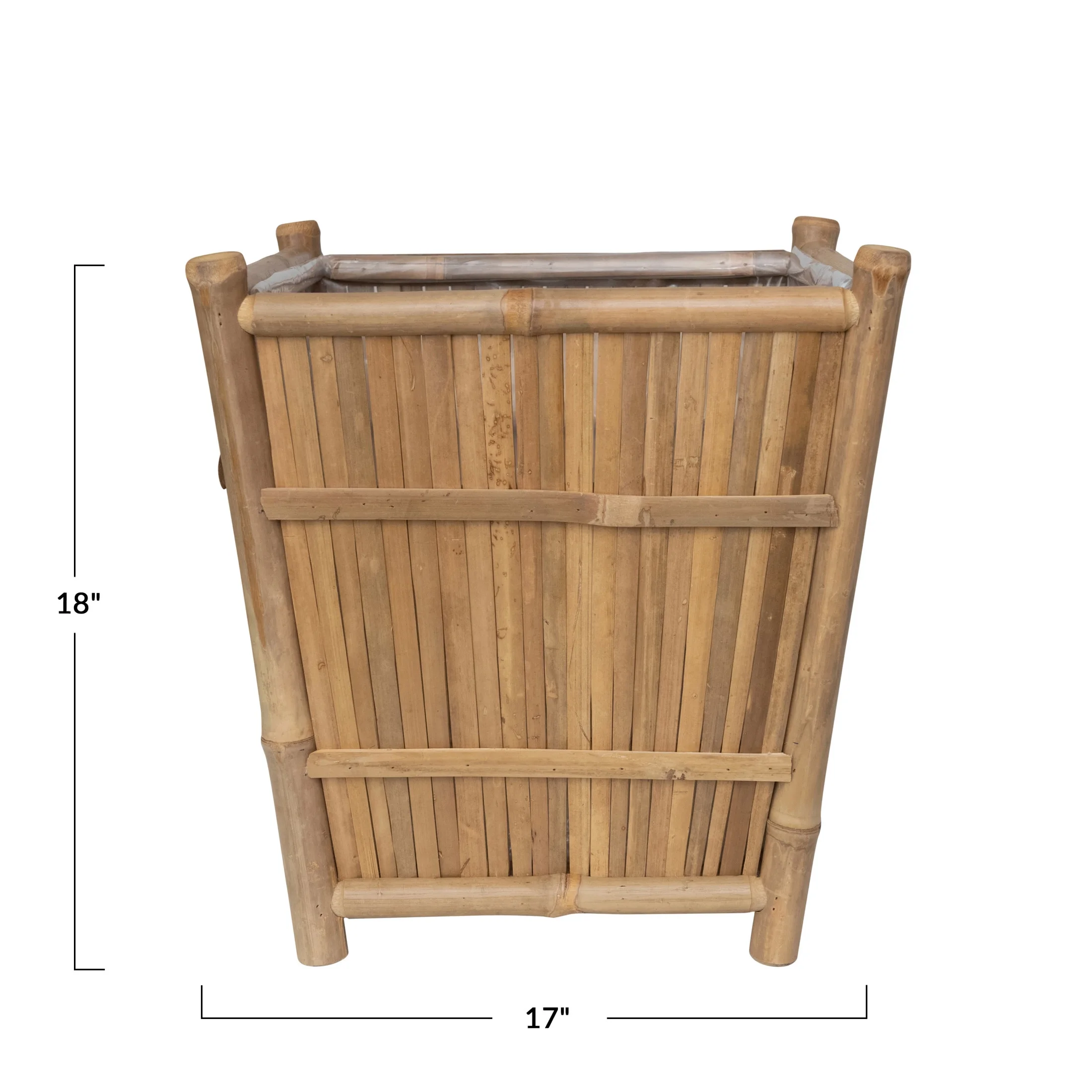 Creative Co-Op Creative Co-Op Handmade Bamboo Footed Planter with Plastic Liner, Natural