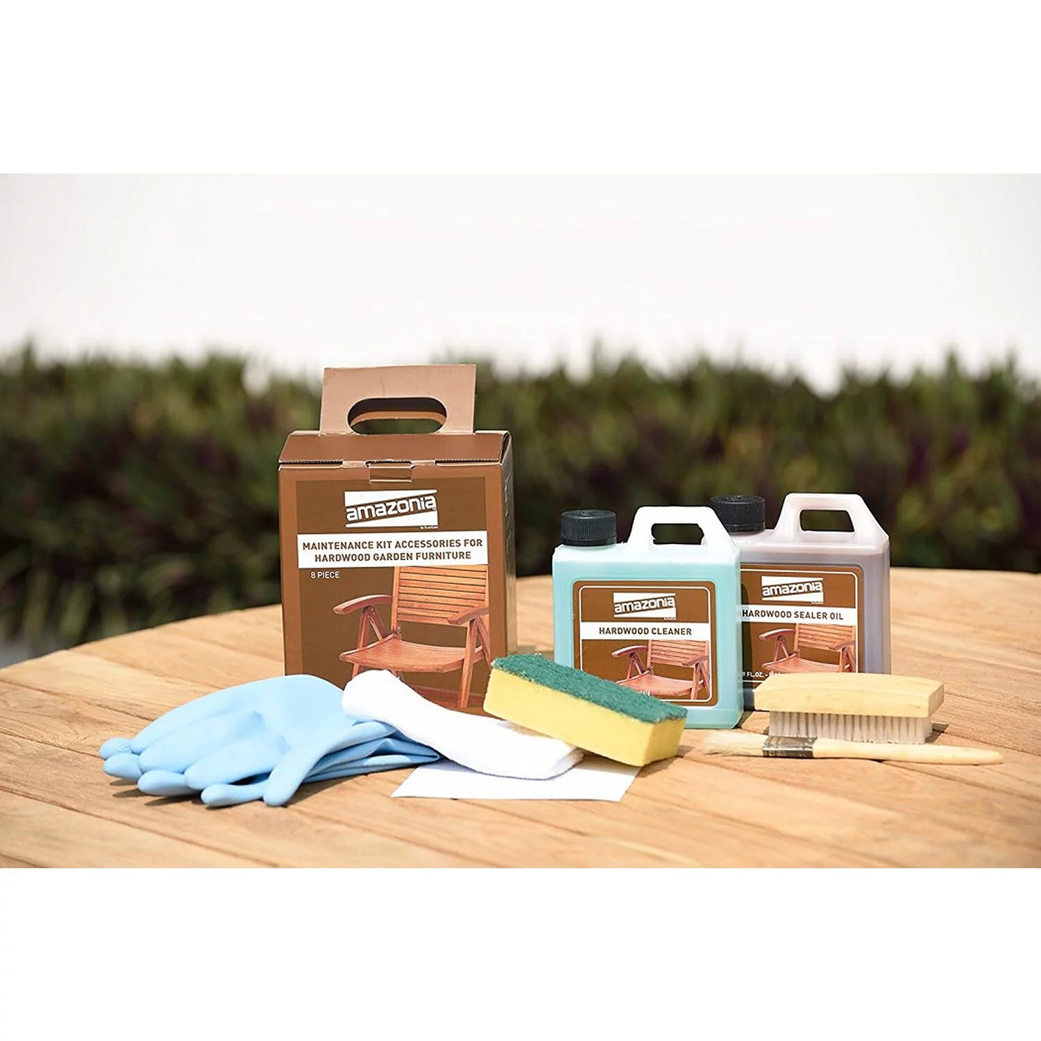 Amazonia 9 Piece Rectangular Patio Dining Set W/White Aluminium Chairs