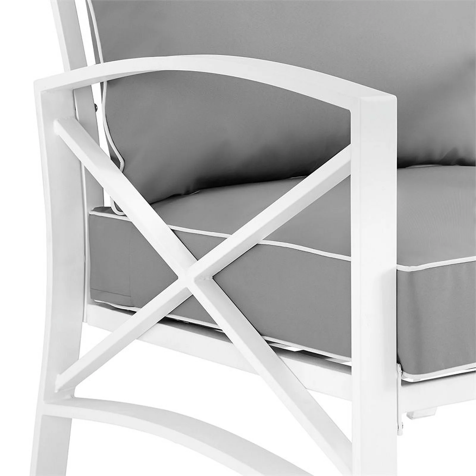 Afuera Living Taditional Patio Arm Chair in Gray and White