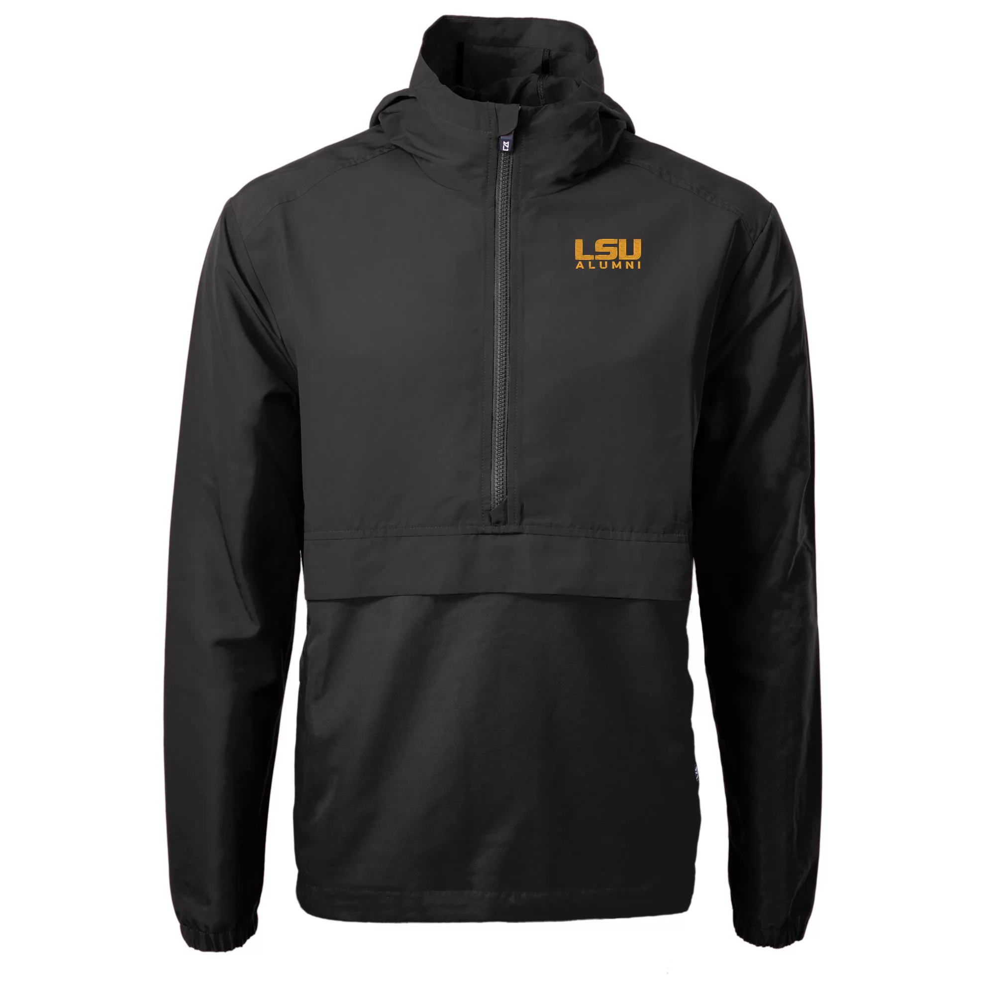Men's Cutter & Buck  Black LSU Tigers Alumni Logo Charter Eco Knit Recycled Anorak Half-Zip Jacket