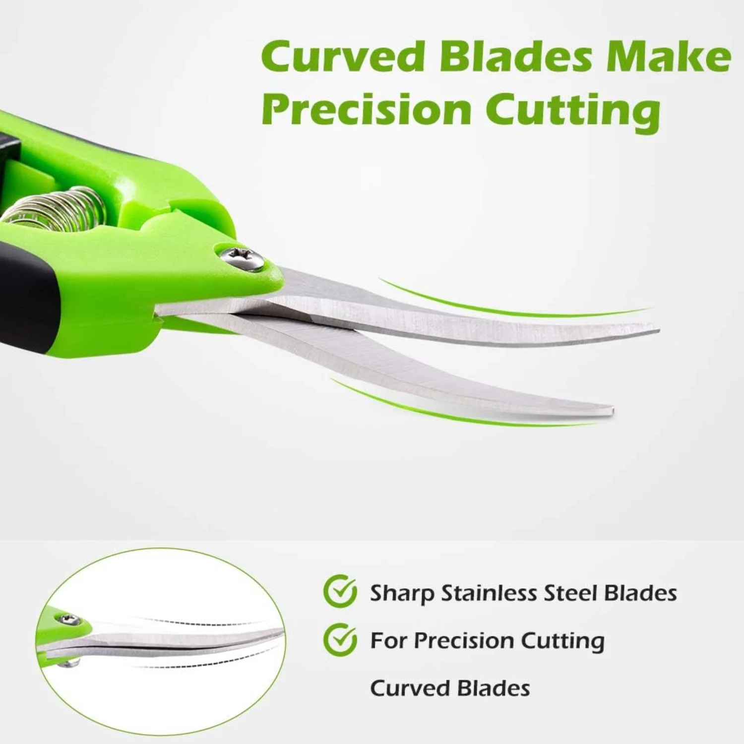 Gardening Hand Pruner Pruning Shear  Garden Clippers Trimming Scissors Curved with Sharp Stainless Steel Blades Make Precision Cutting.