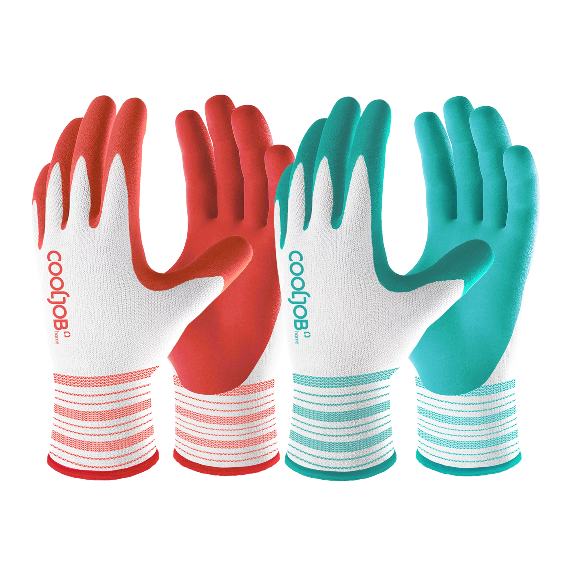 COOLJOB Gardening Gloves for Women and Ladies, 6 Pairs Breathable Rubber Coated Yard Garden Gloves, Outdoor Protective Work Gloves with Grip, Small, Red & Green