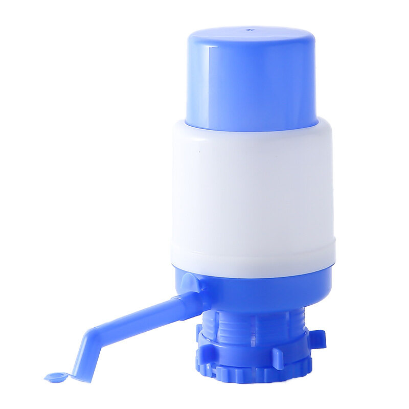 Water Bottles Pump Manual Hand Pressure Drinking Fountain Pressure Pump Water Press Pump with Water Stop Valve (Blue and White)