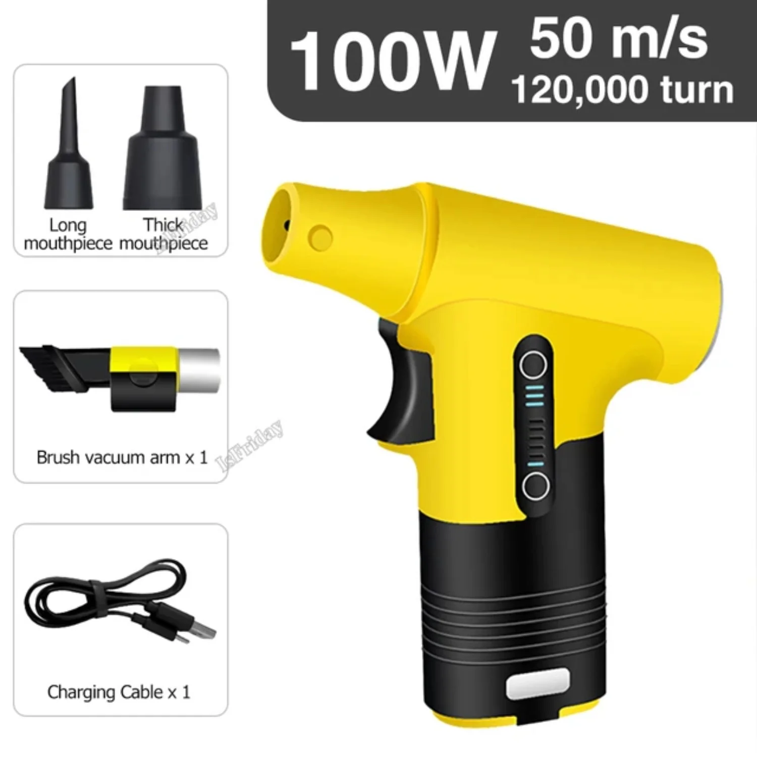Jetdry Blower Turbo Jet Fan Turbo Violent Fan120000 rpm 55M/S Powerful Blower Air Duster Dust Blower 3 Speed Handheld Air Blower