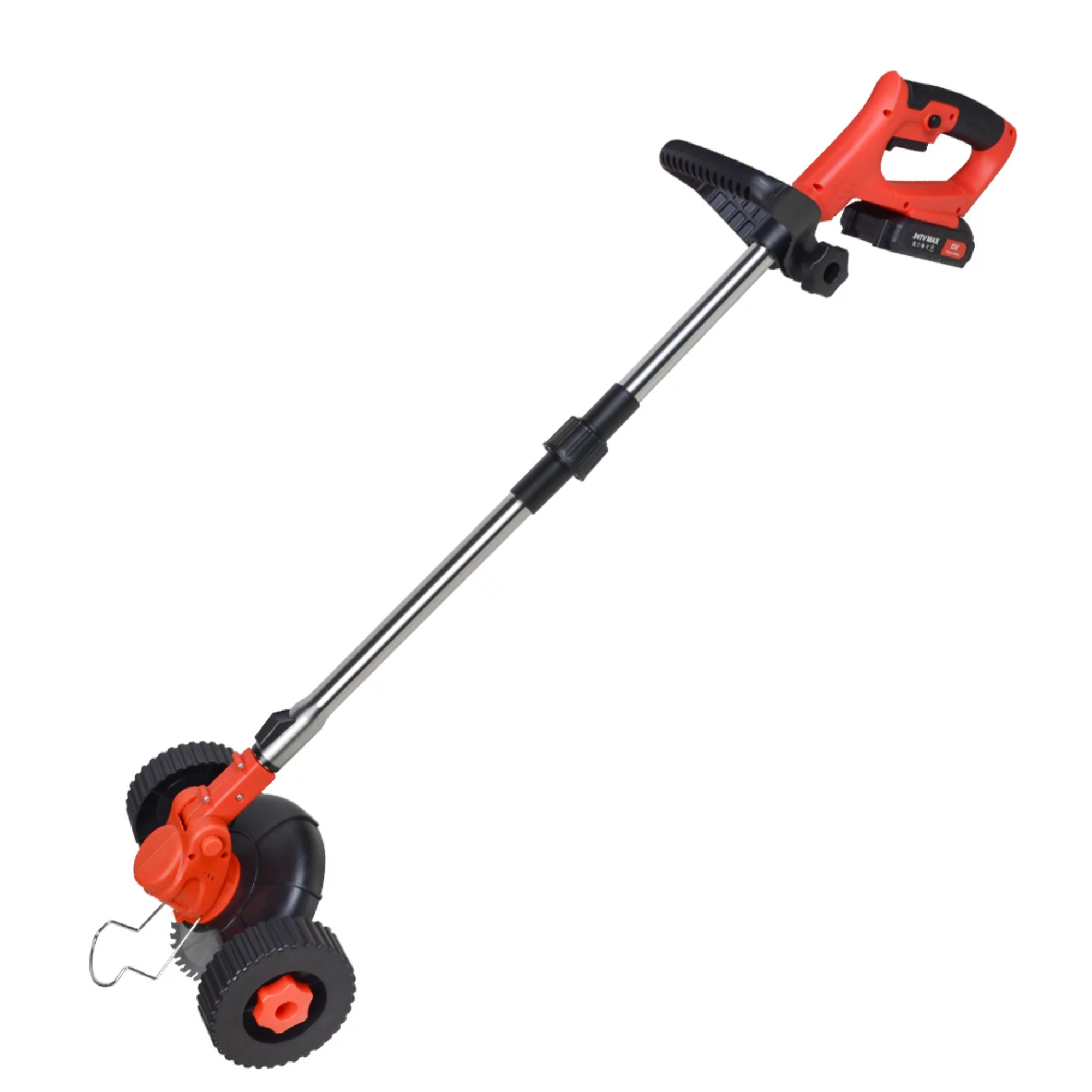 Effortlessly Maintain Your Lawn with our Portable Red 24V Electric Grass Trimmer and Edger for Weed Cutting, Brush Clearing, and Lawn Maintenance