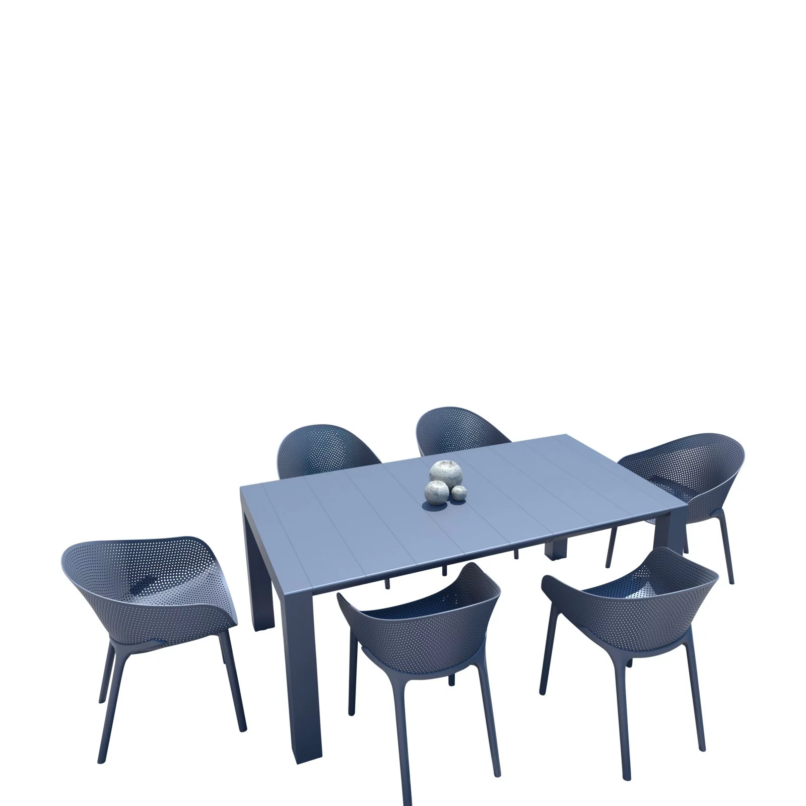 Compamia Sky 7 Piece Extendable Patio Dining Set in Dark Gray