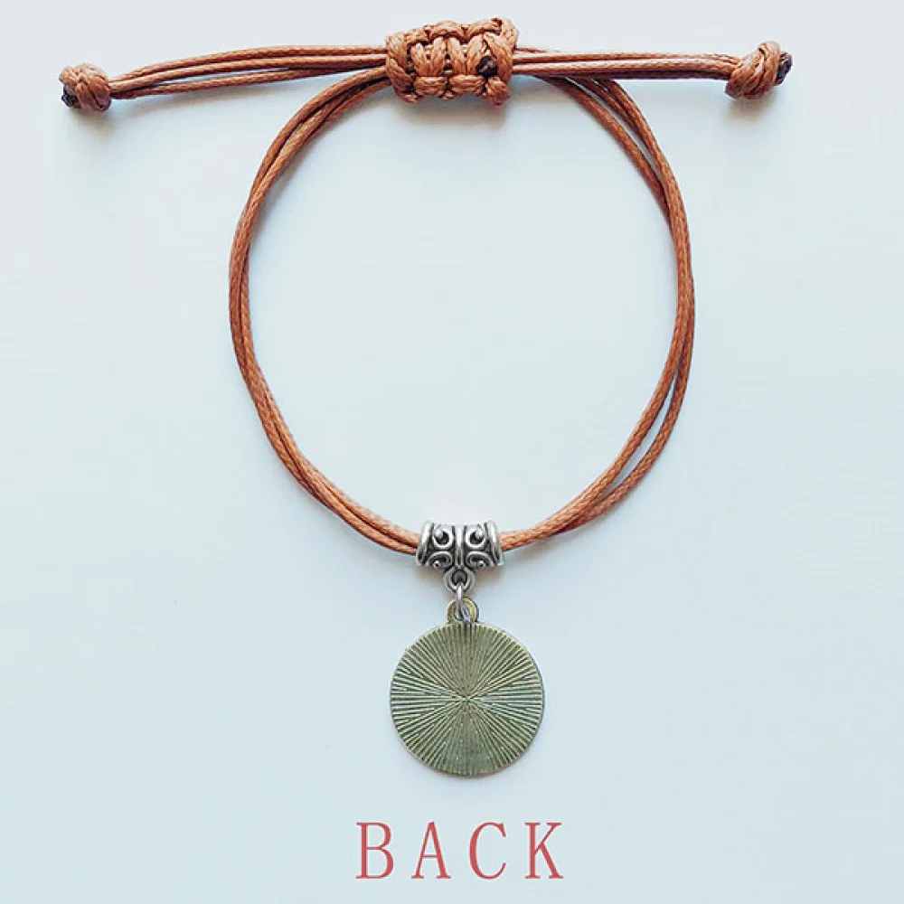 Saplings Injustice Small TV Happy Original Bracelet Leather Hide Rope Wristband Brown Jewelry