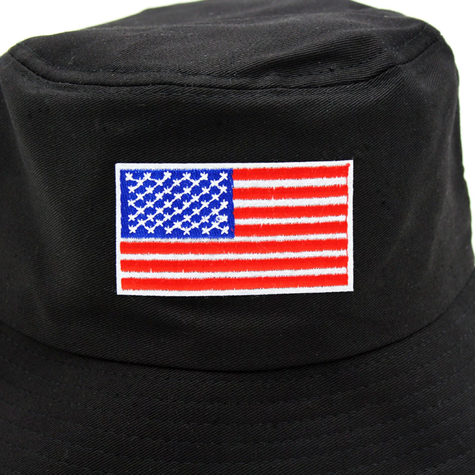 Black Bucket Hat Mens And Womens Summer Fashion Casual Sun Protection Shade American Flag Stars And Stripes Go Out To Play Fisherman Hat Basin Hat Small Bucket Hat