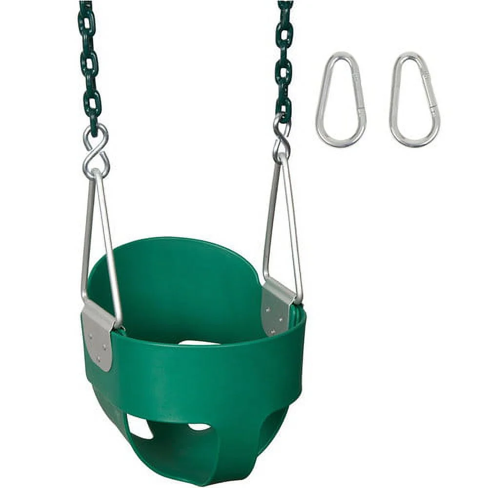 Swing Set Stuff Inc. Highback Full Bucket with 5.5 Ft. Coated Chains (Blue)