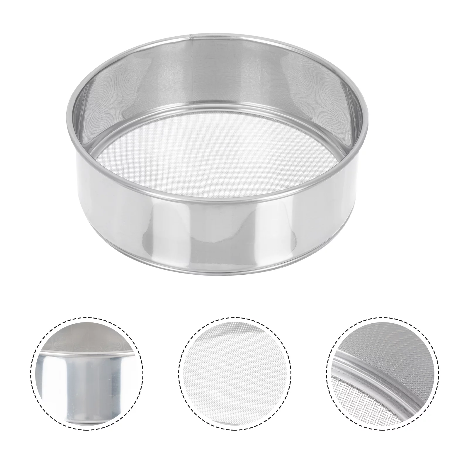 Soil Sieve Sifting Pan Mesh Garden Bonsai Sifter Gardening Strainer Flour Sift Manual Seeding Metal Steel Stainless