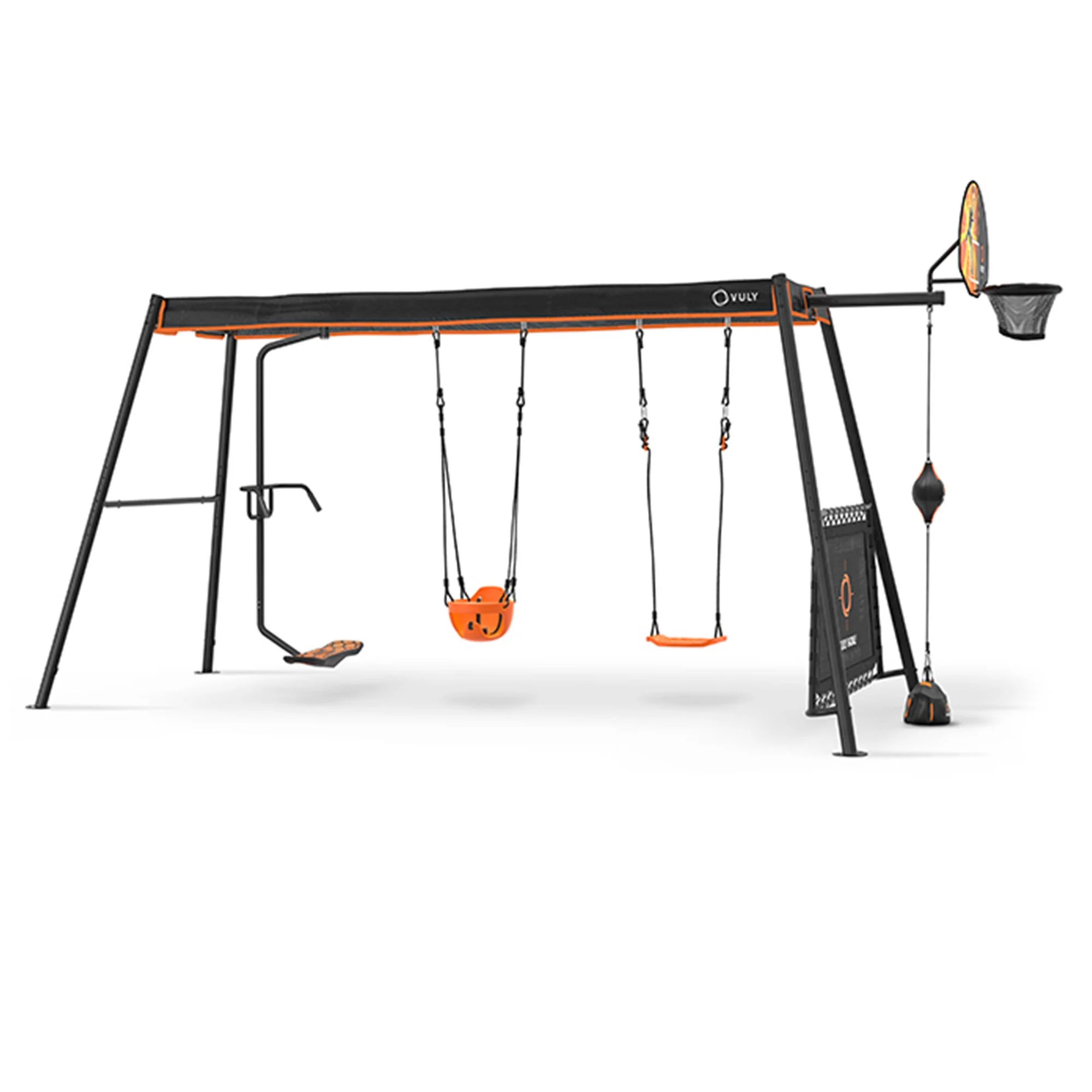 Vuly Large 360 Pro Max Backyard Swing Set Outdoor Jungle Gym w/ Shade Cover