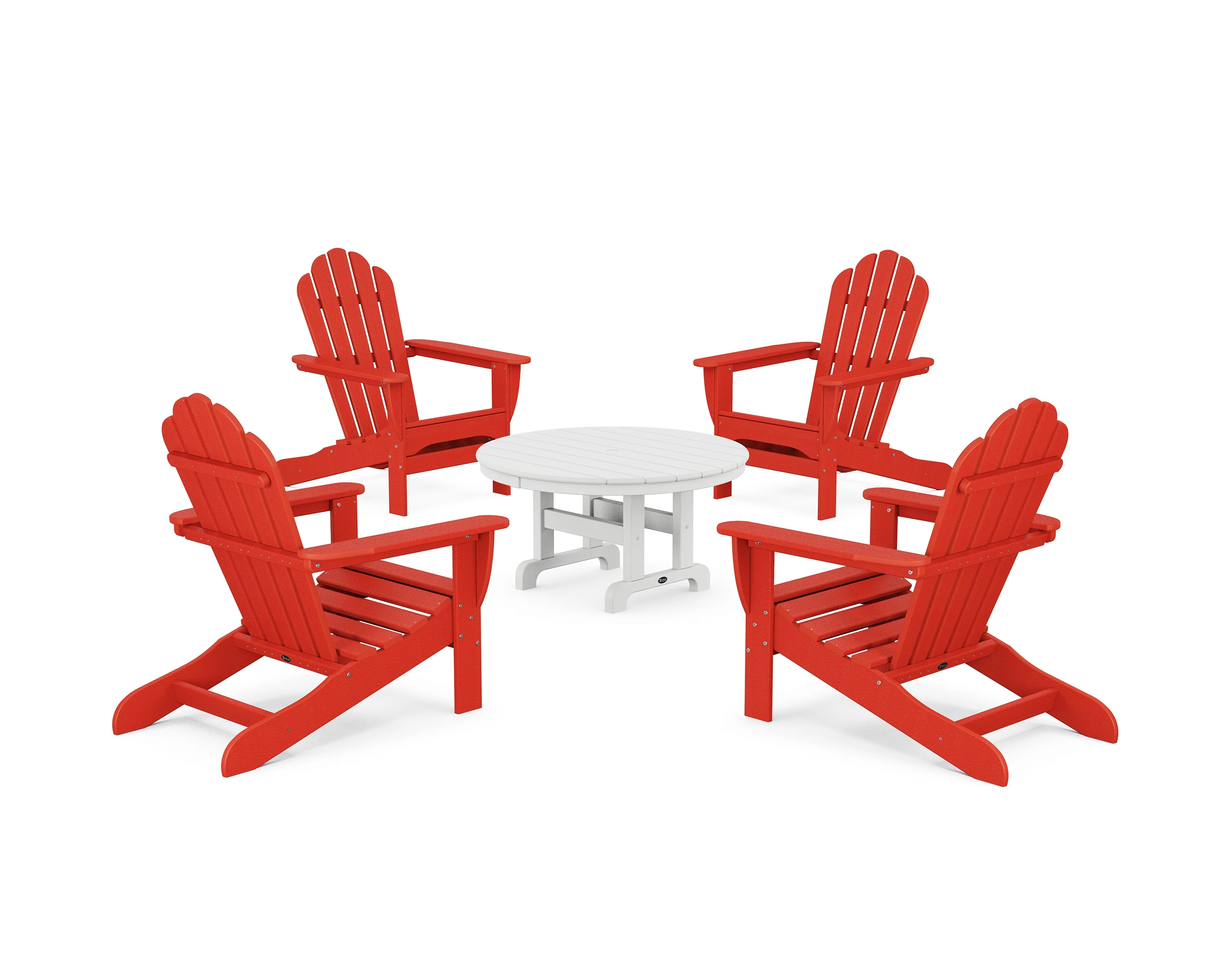 Trex® Outdoor Furniture™ 5-Piece Monterey Bay Adirondack Chair Conversation Group in Sunset Red
